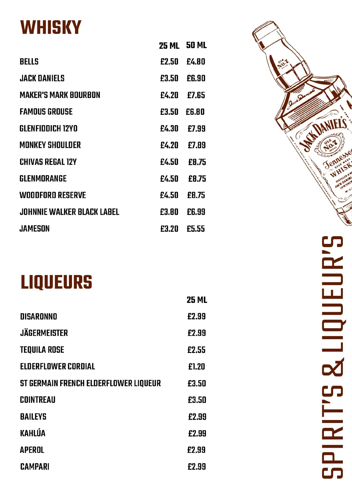 Bug and Barrell menu, page 12