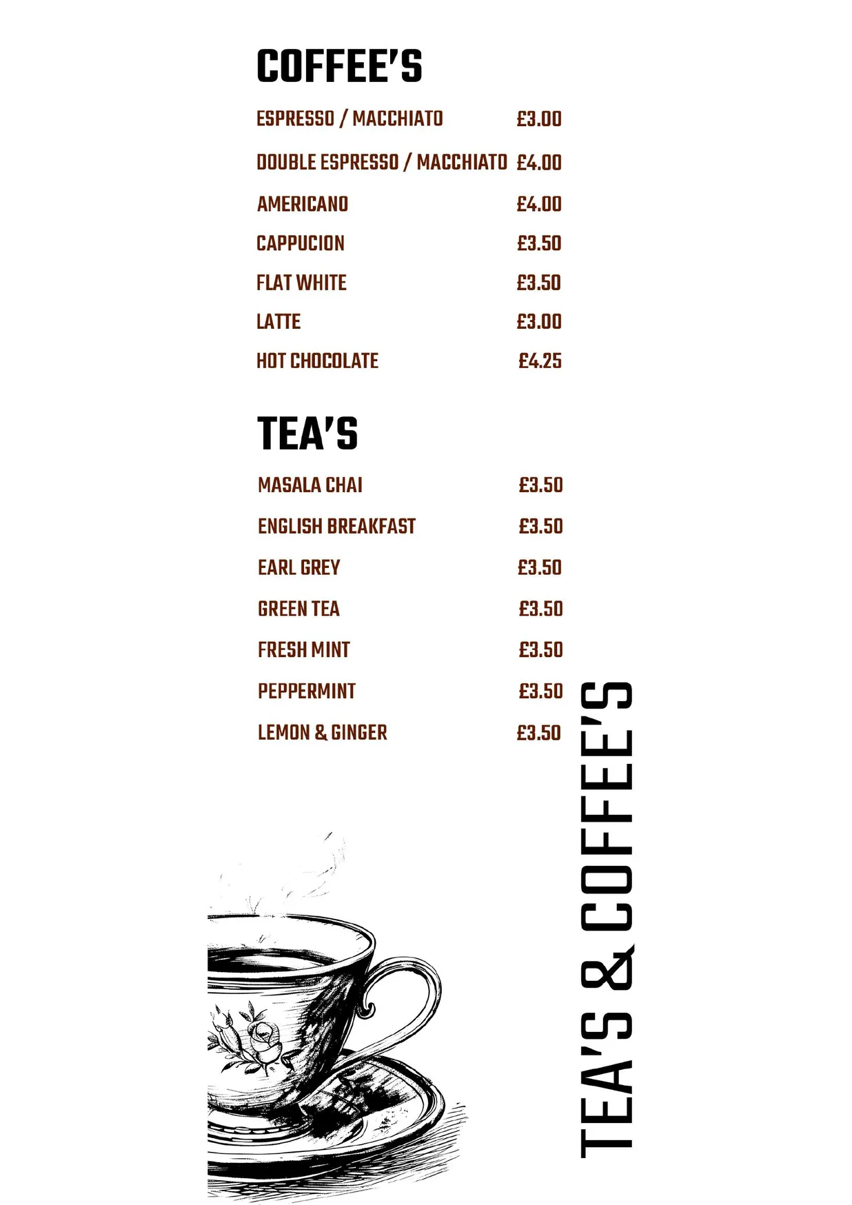 Bug and Barrell menu, page 6