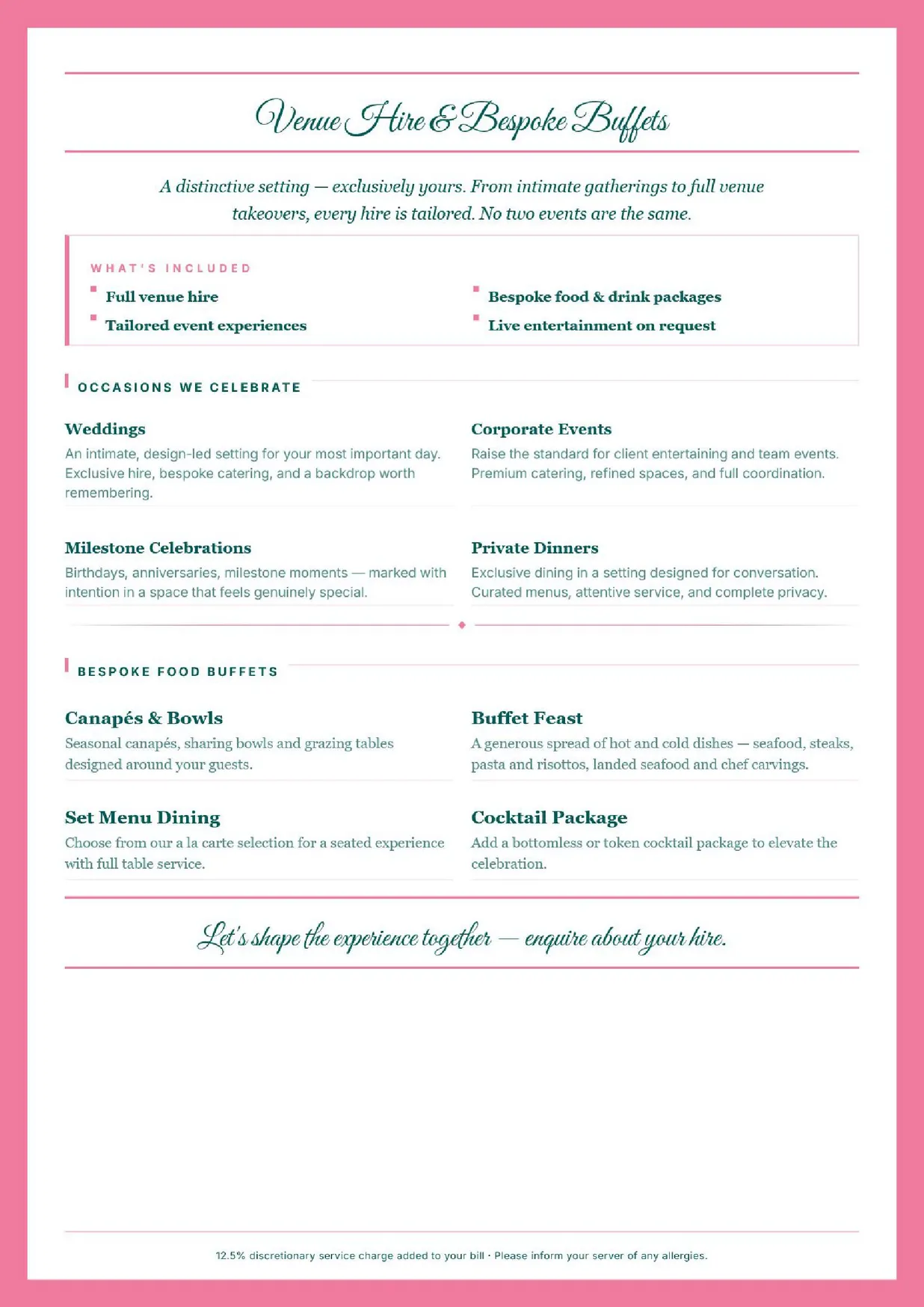 Pink Flamingo menu, page 7