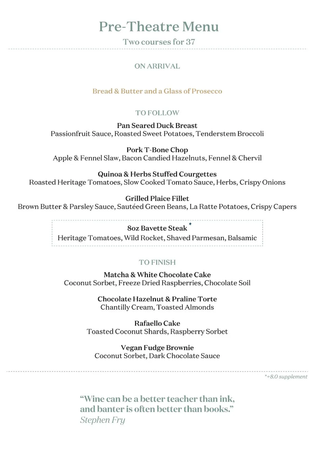 The Orator menu, page 3