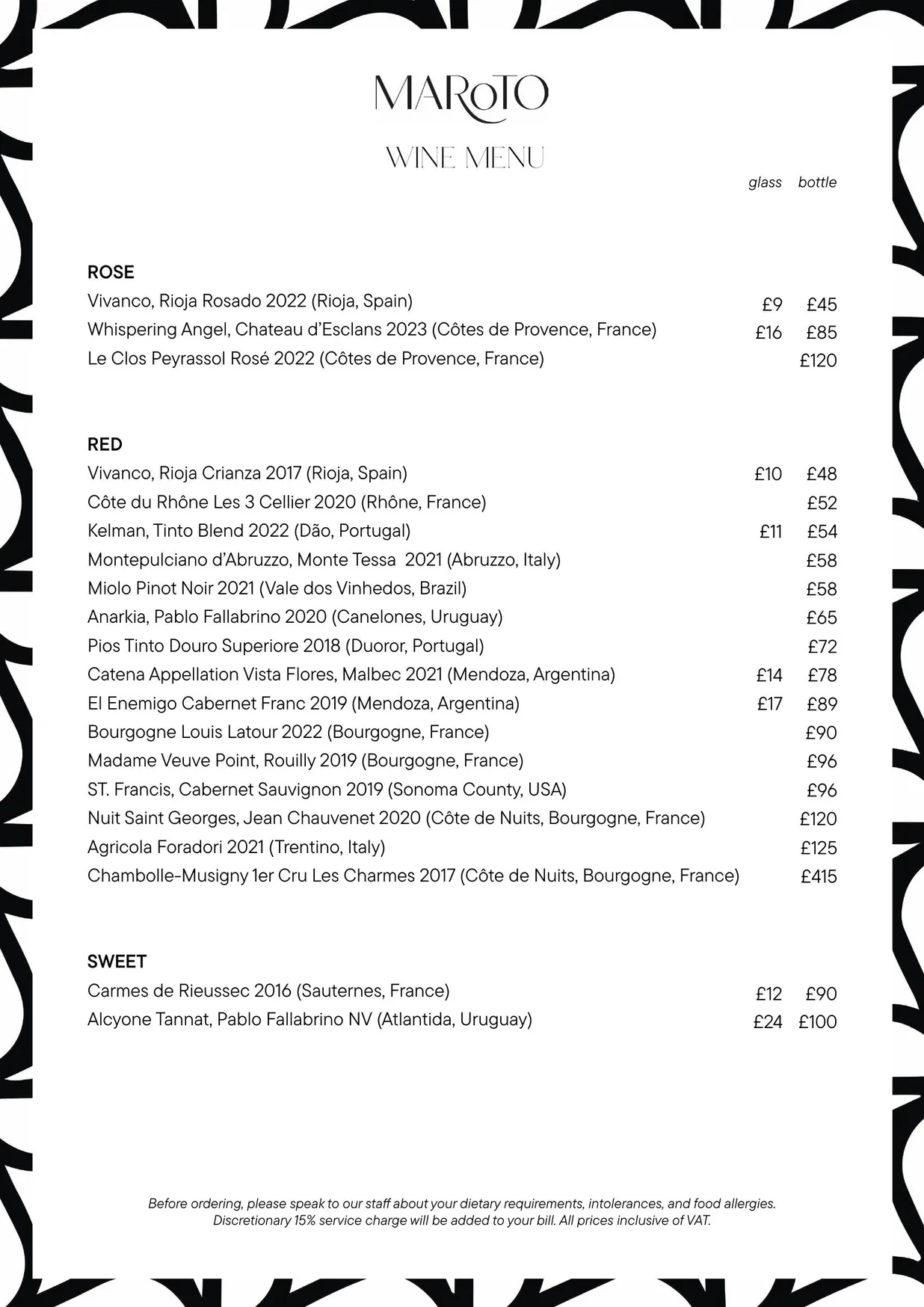 Maroto menu, page 6