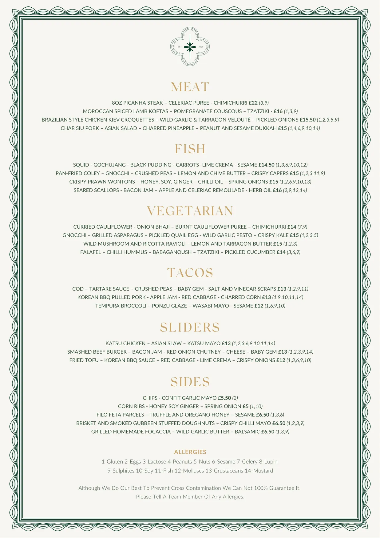 Gnostic menu, page 1