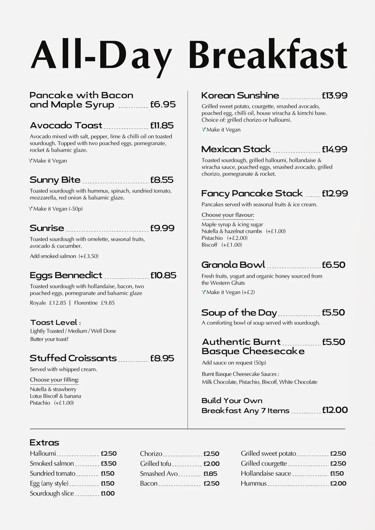 Fourdish menu, page 2