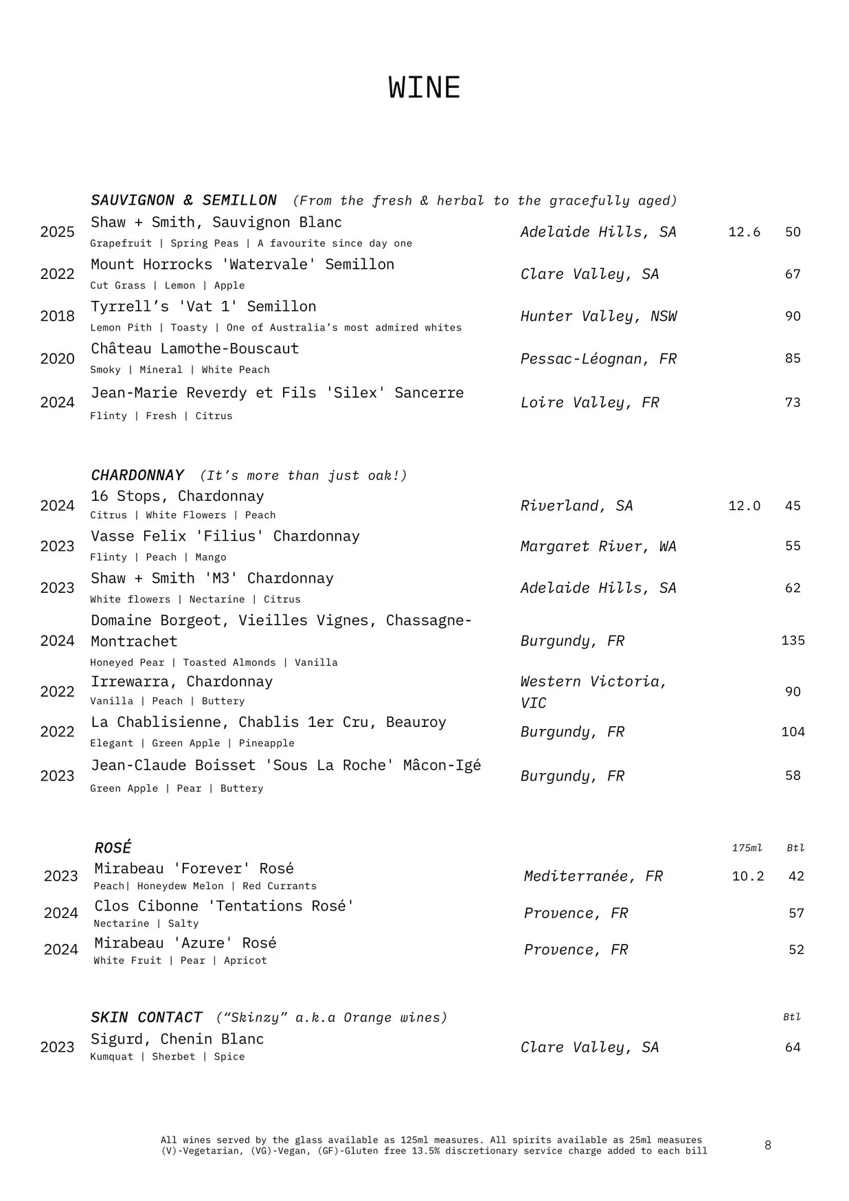 Bondi Green menu, page 11