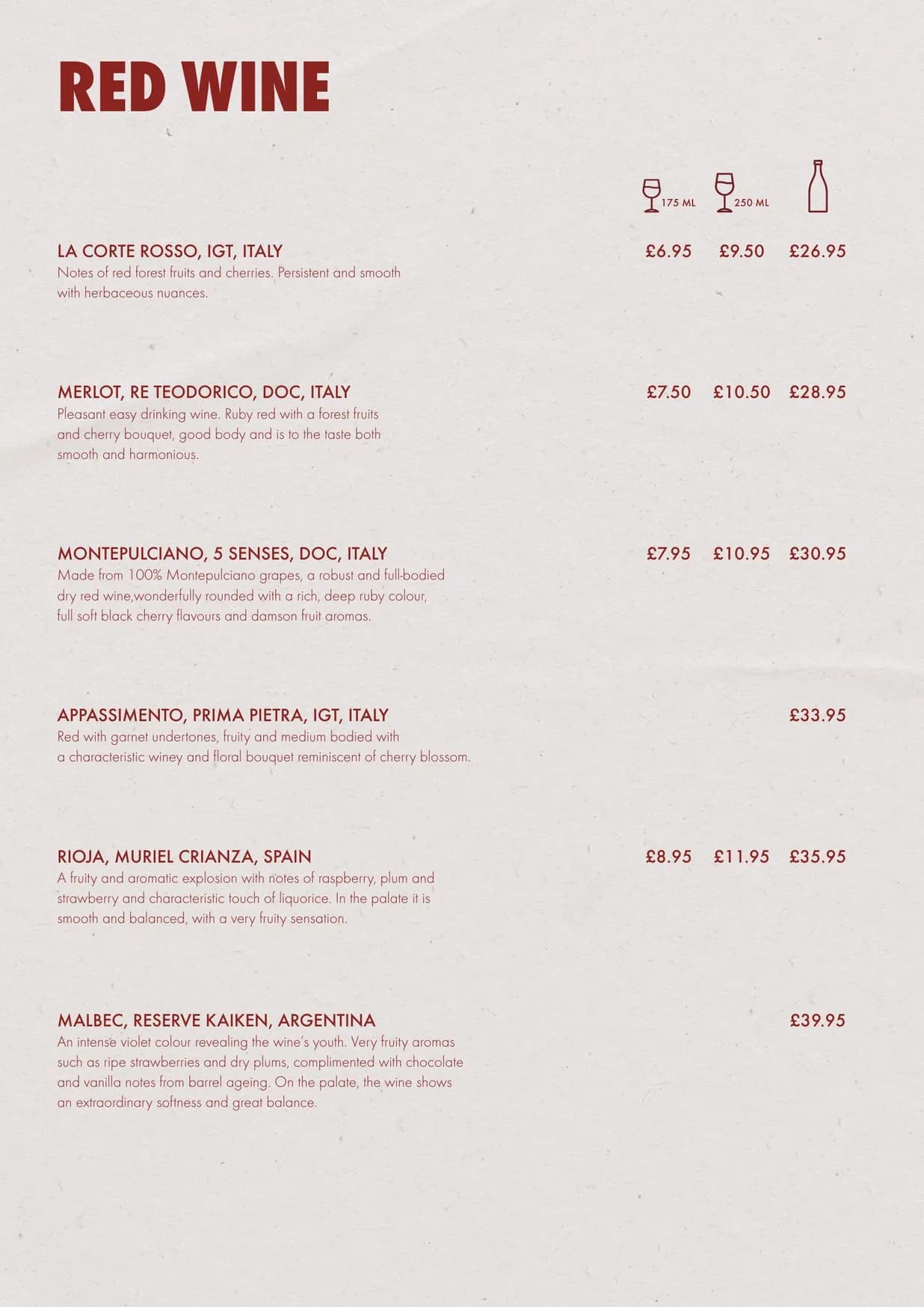 La Divina menu, page 18