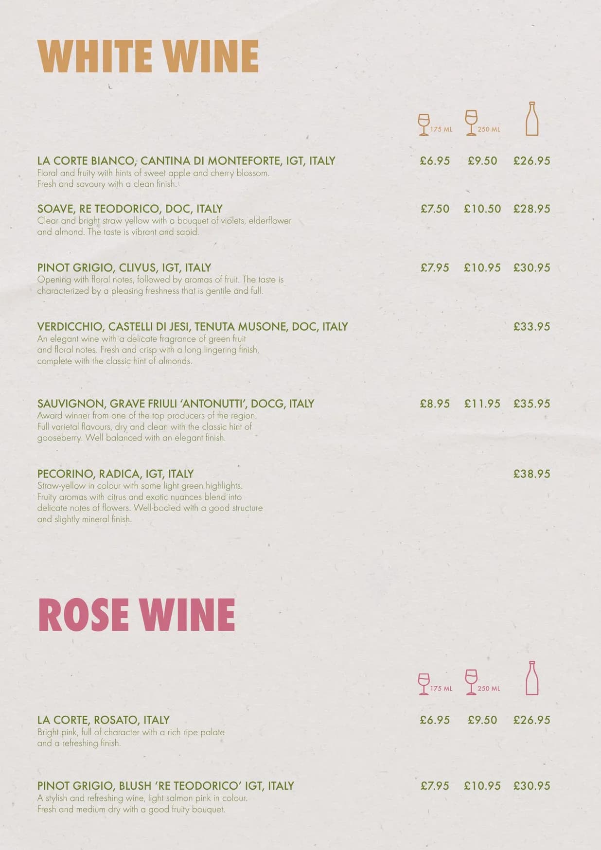 La Divina menu, page 16