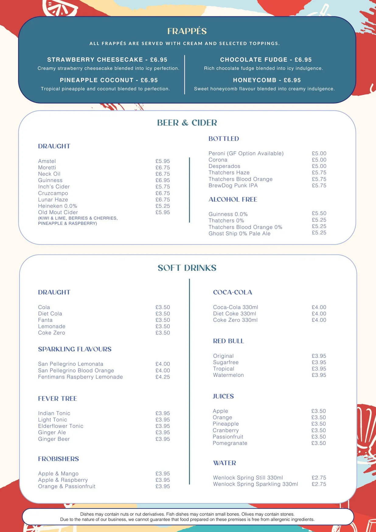 The Rolling Mill menu, page 9