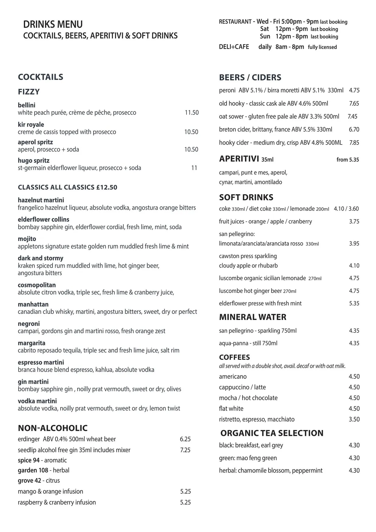 Branca menu, page 6