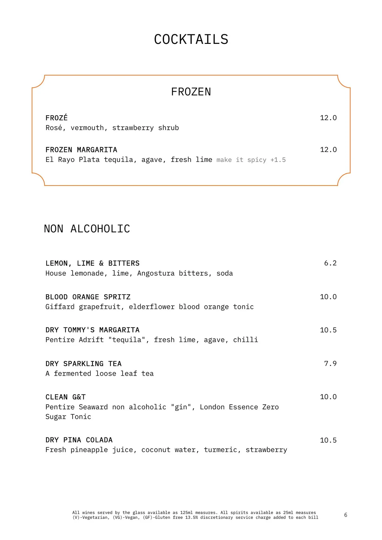 Paradise Green menu, page 7