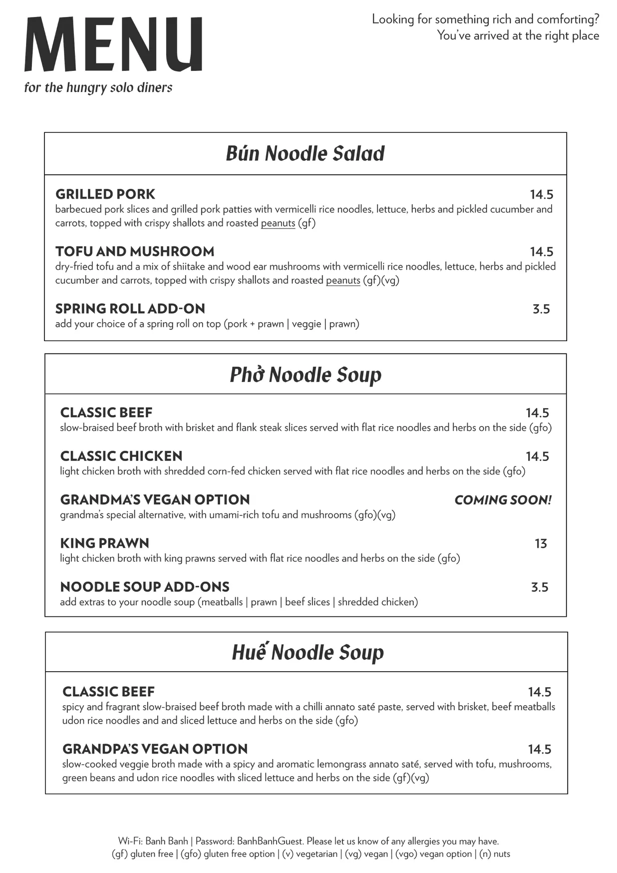 Bánh Bánh Peckham menu, page 2