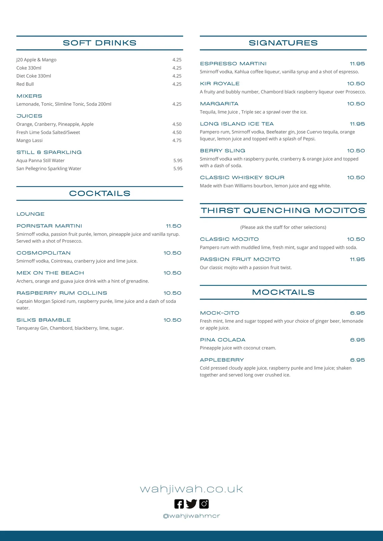 Wah Ji Wah menu, page 5
