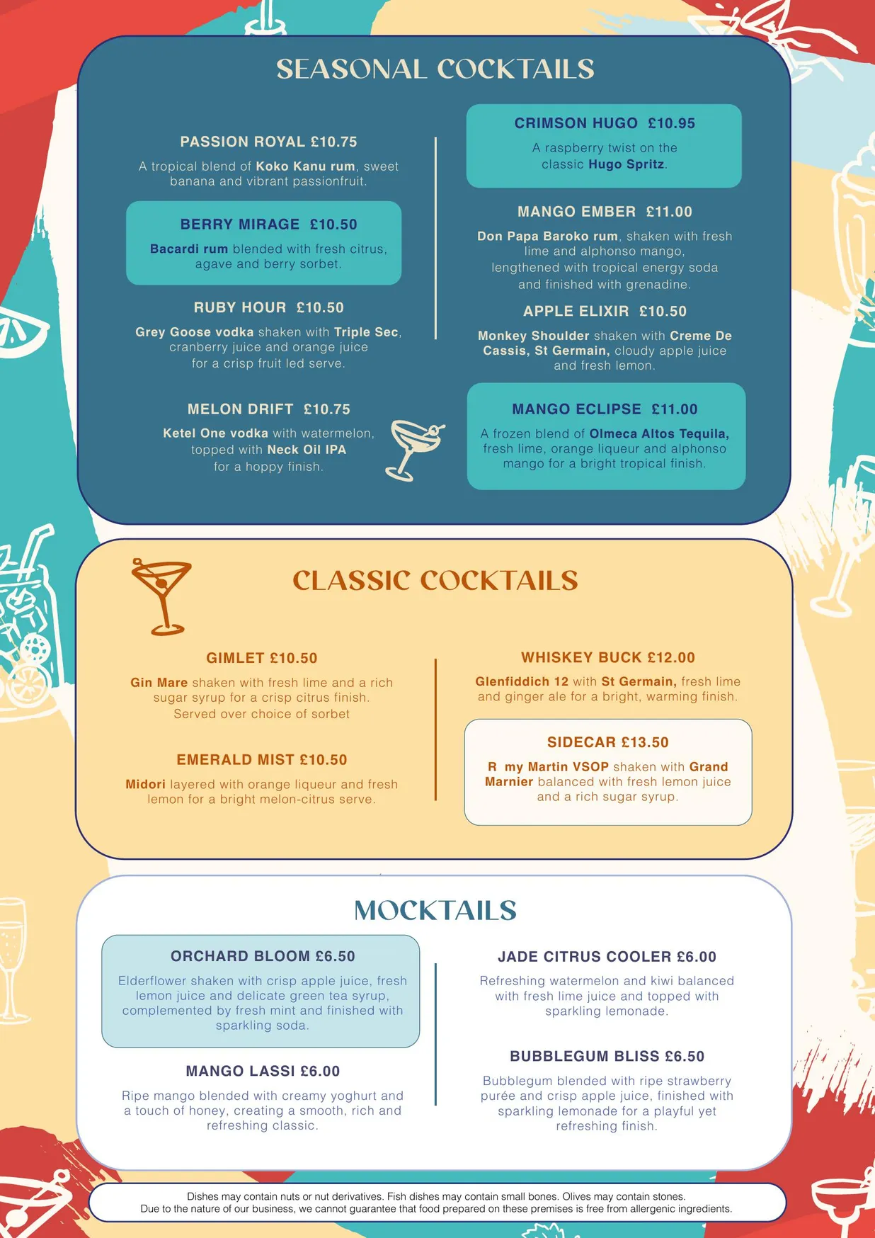 The Rolling Mill menu, page 8