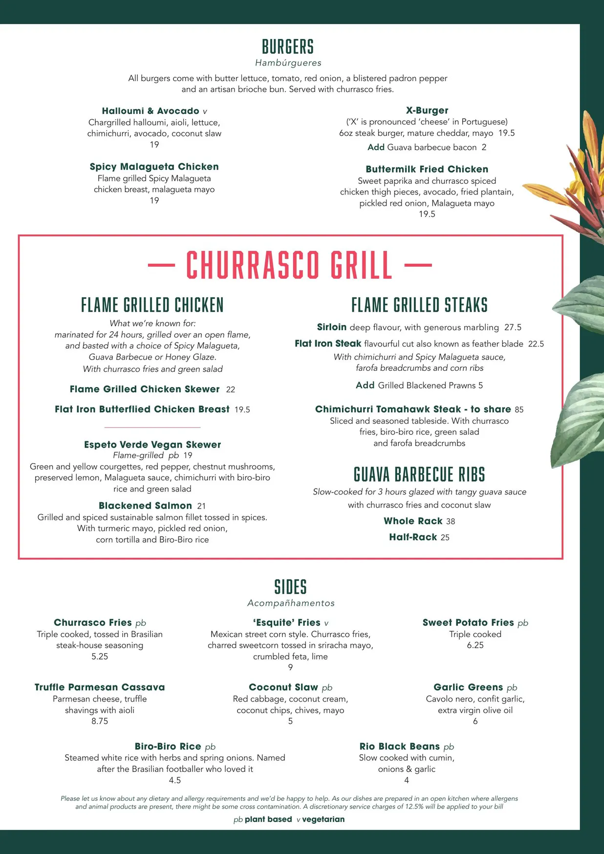 Cabana The O2 Arena menu, page 3