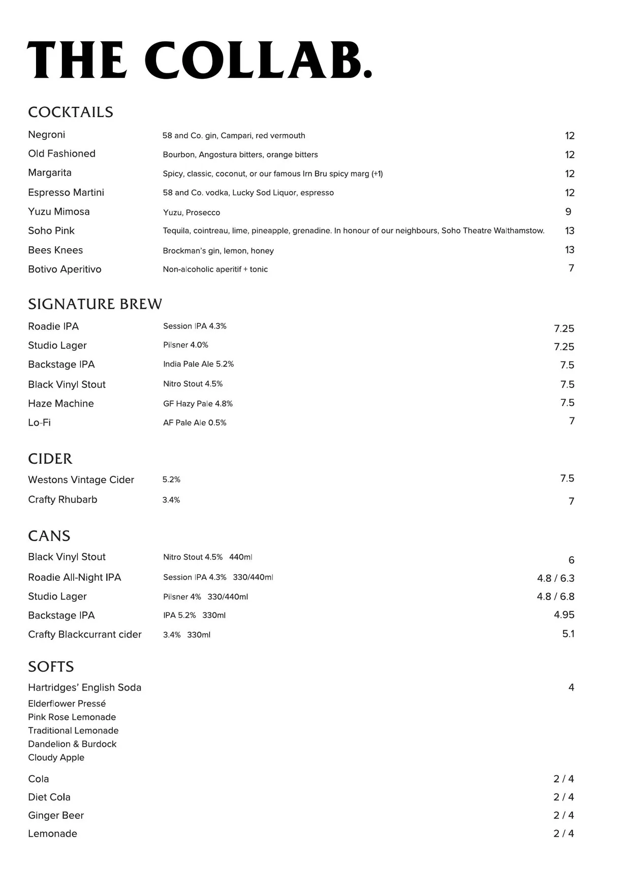 The Collab. menu, page 4