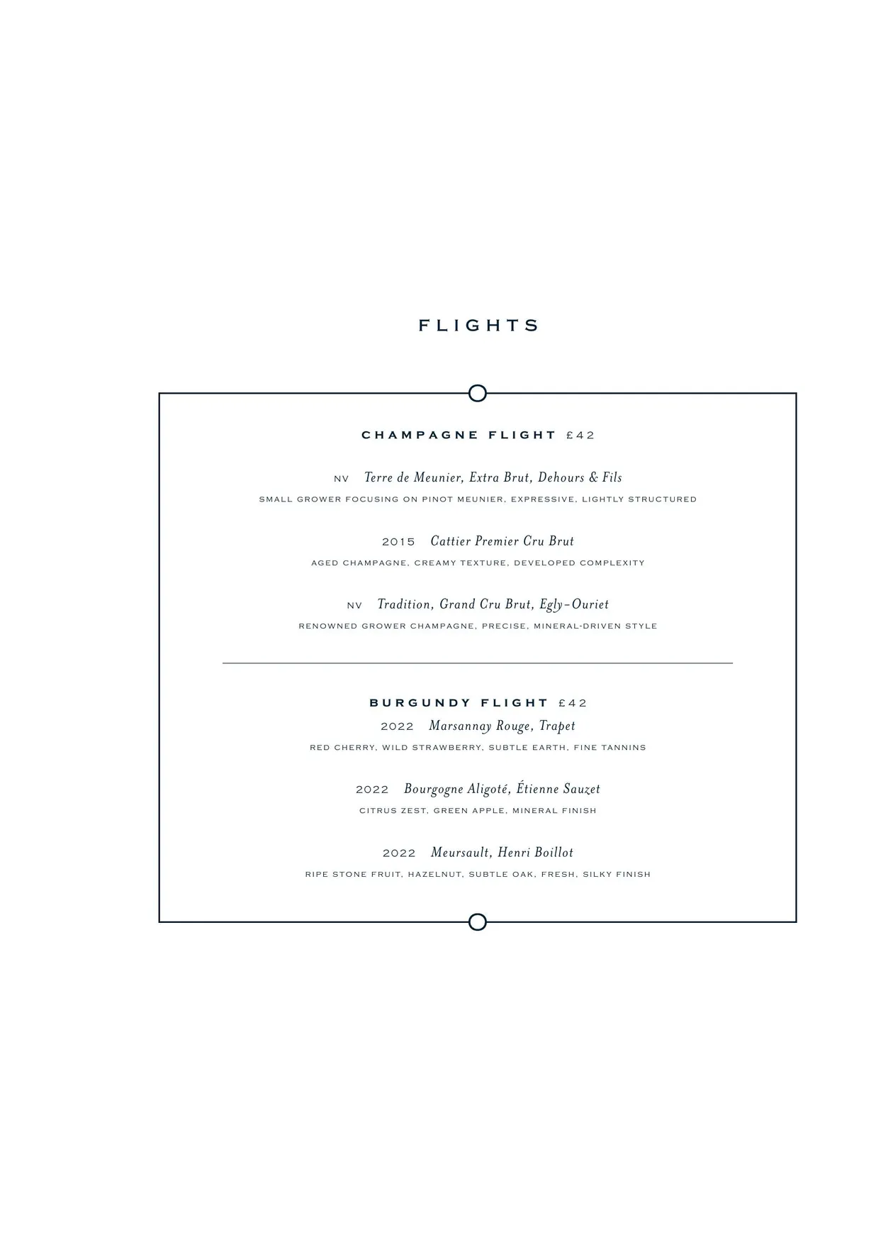 Orrery by Pierre Minotti menu, page 5