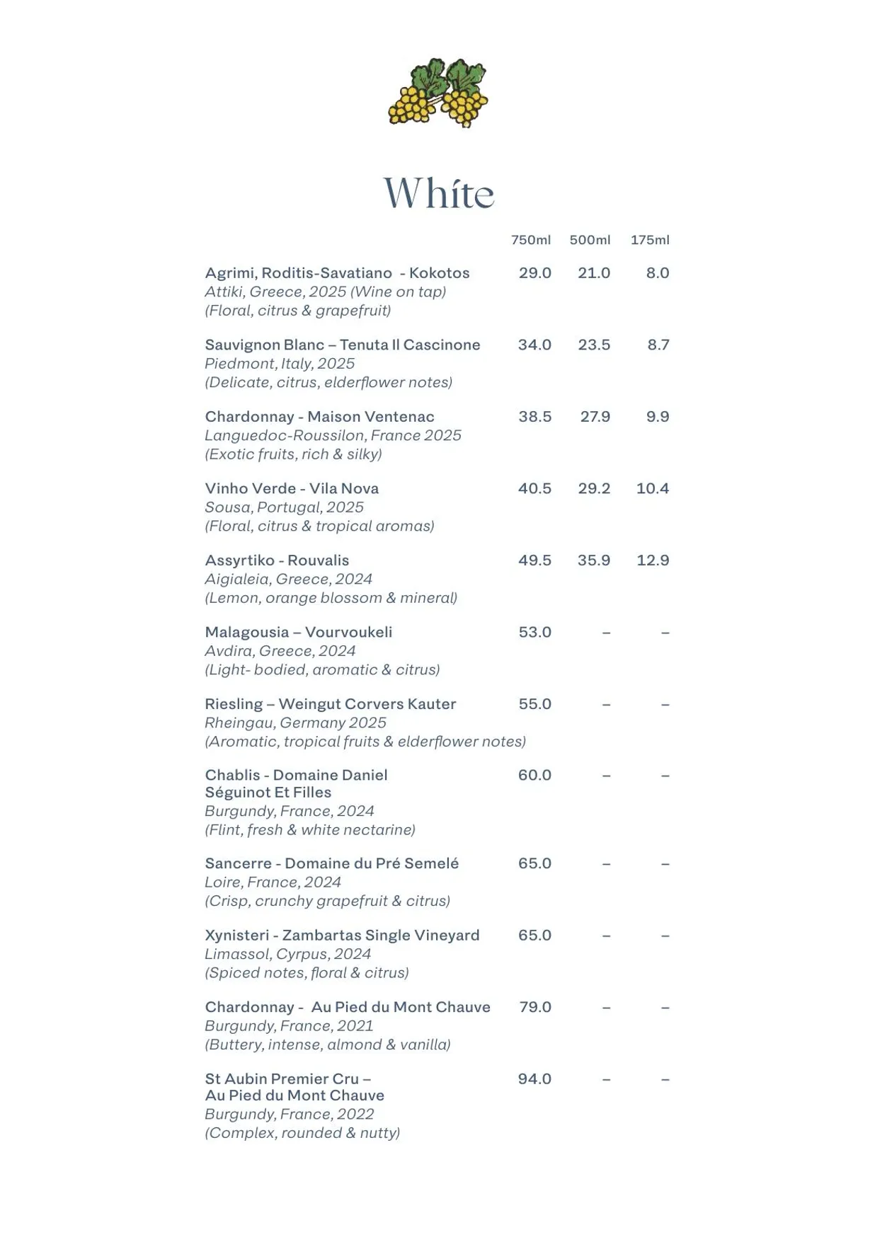 Brother Marcus Angel menu, page 8