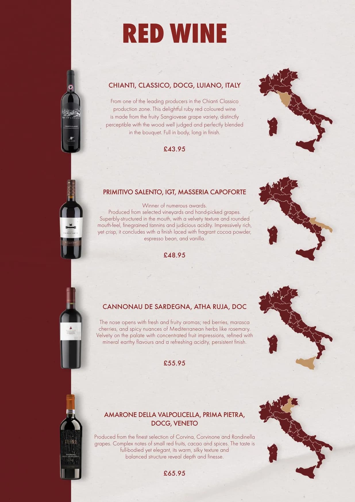 La Divina menu, page 19