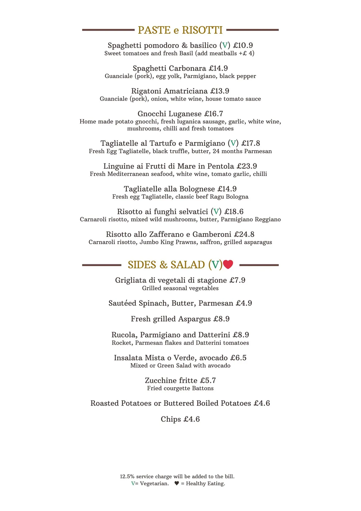 Pierino menu, page 3