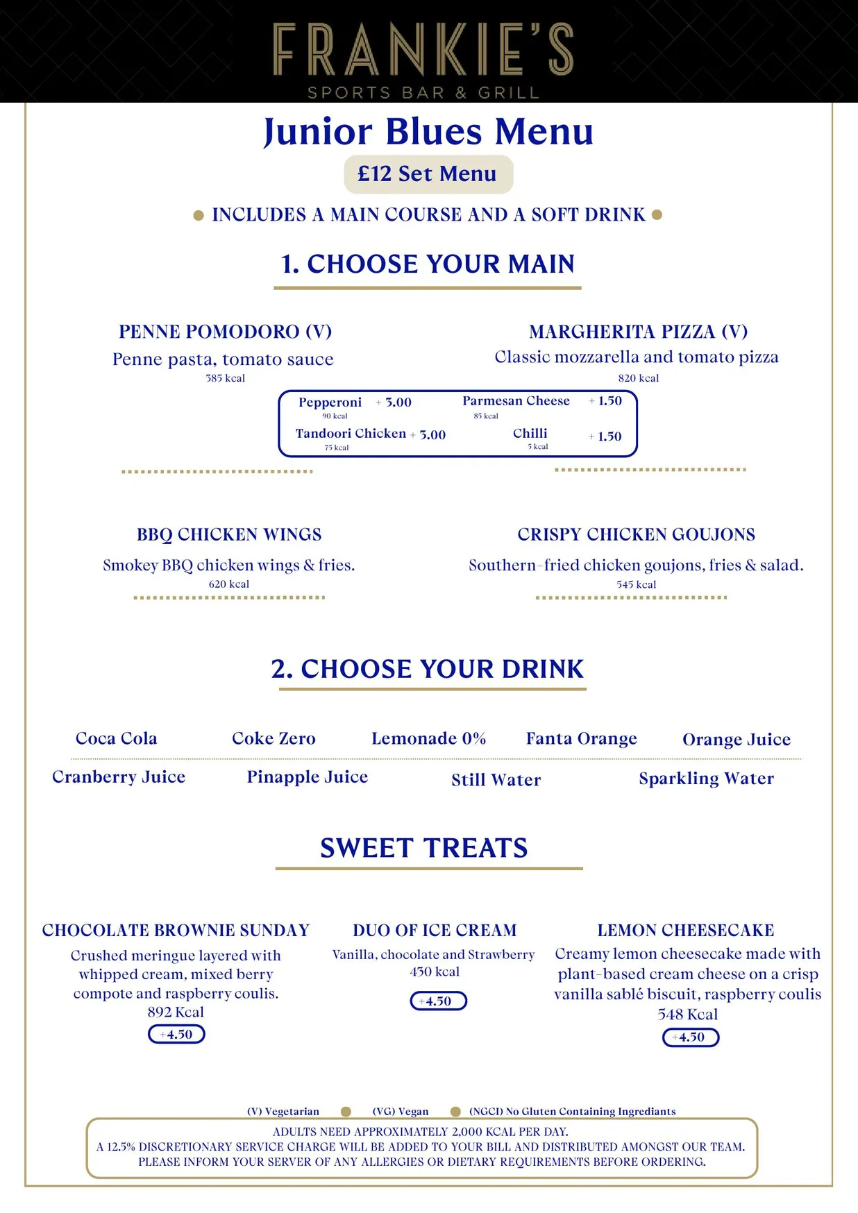 Frankie's menu, page 4
