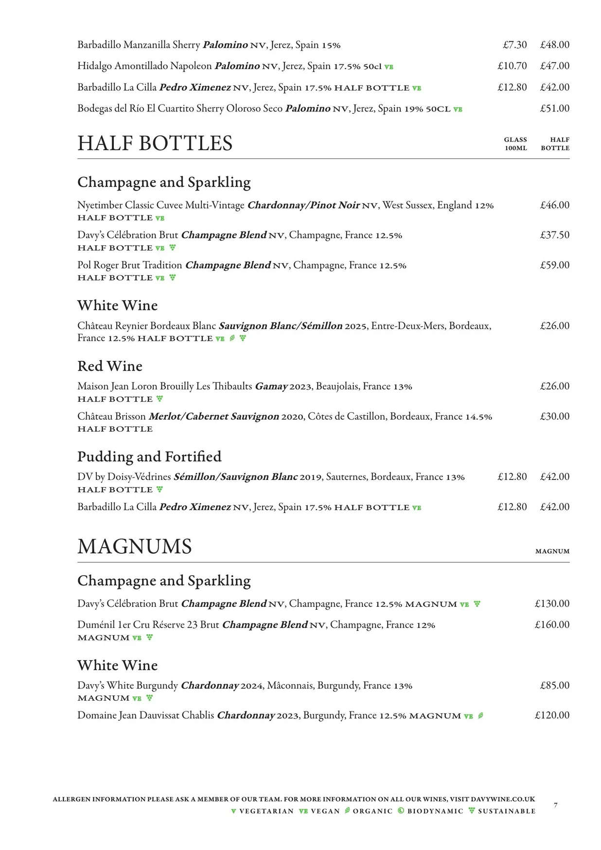 Mug House menu, page 9