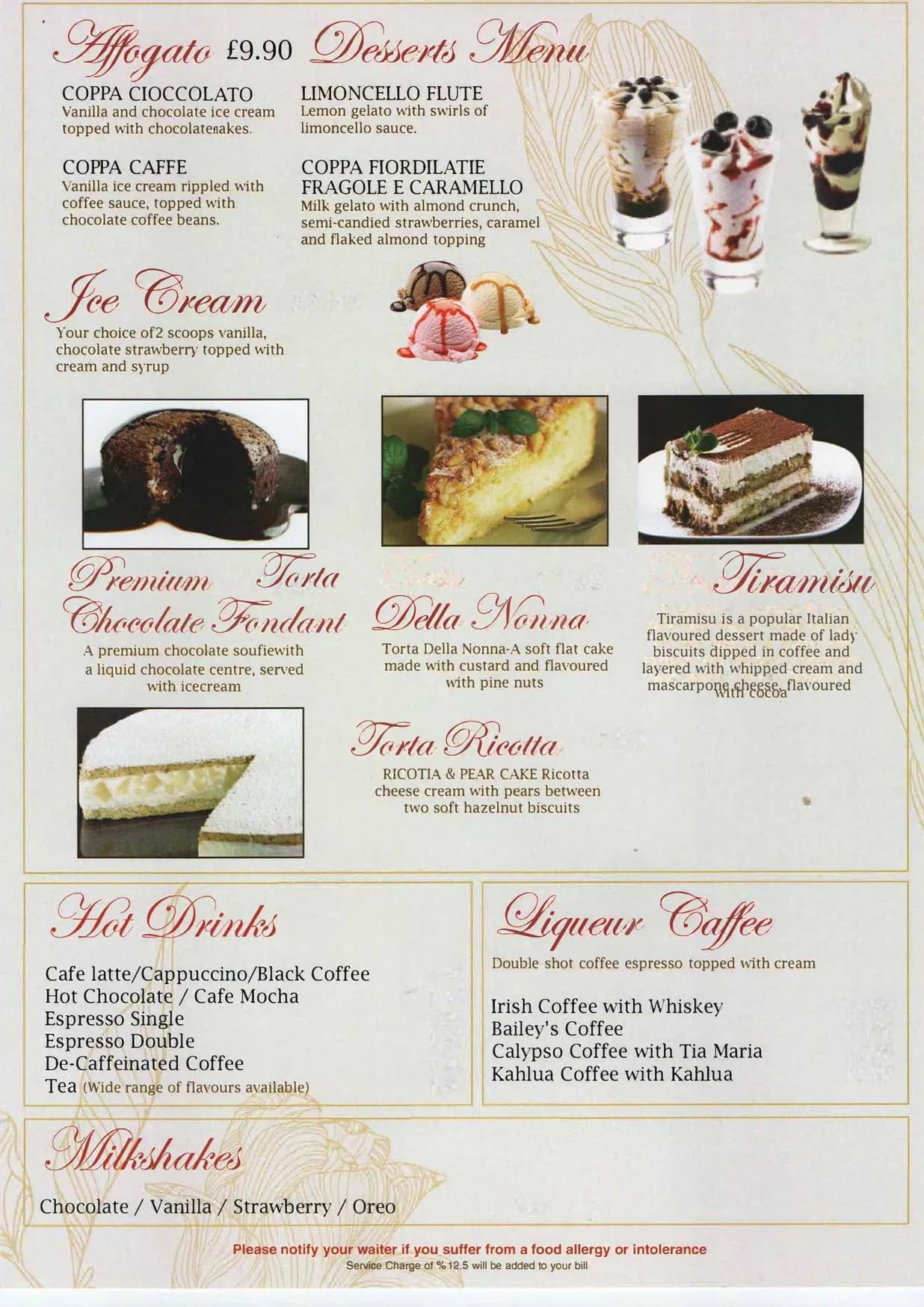 Little Italy menu, page 5