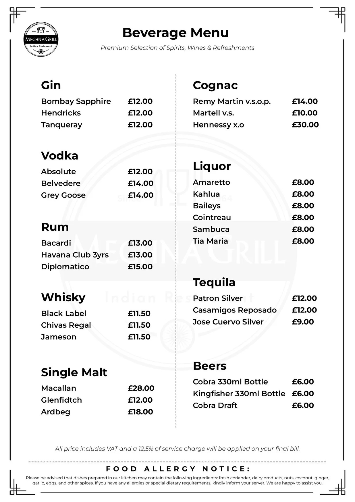 Meghna Grill Indian Restaurant menu, page 3