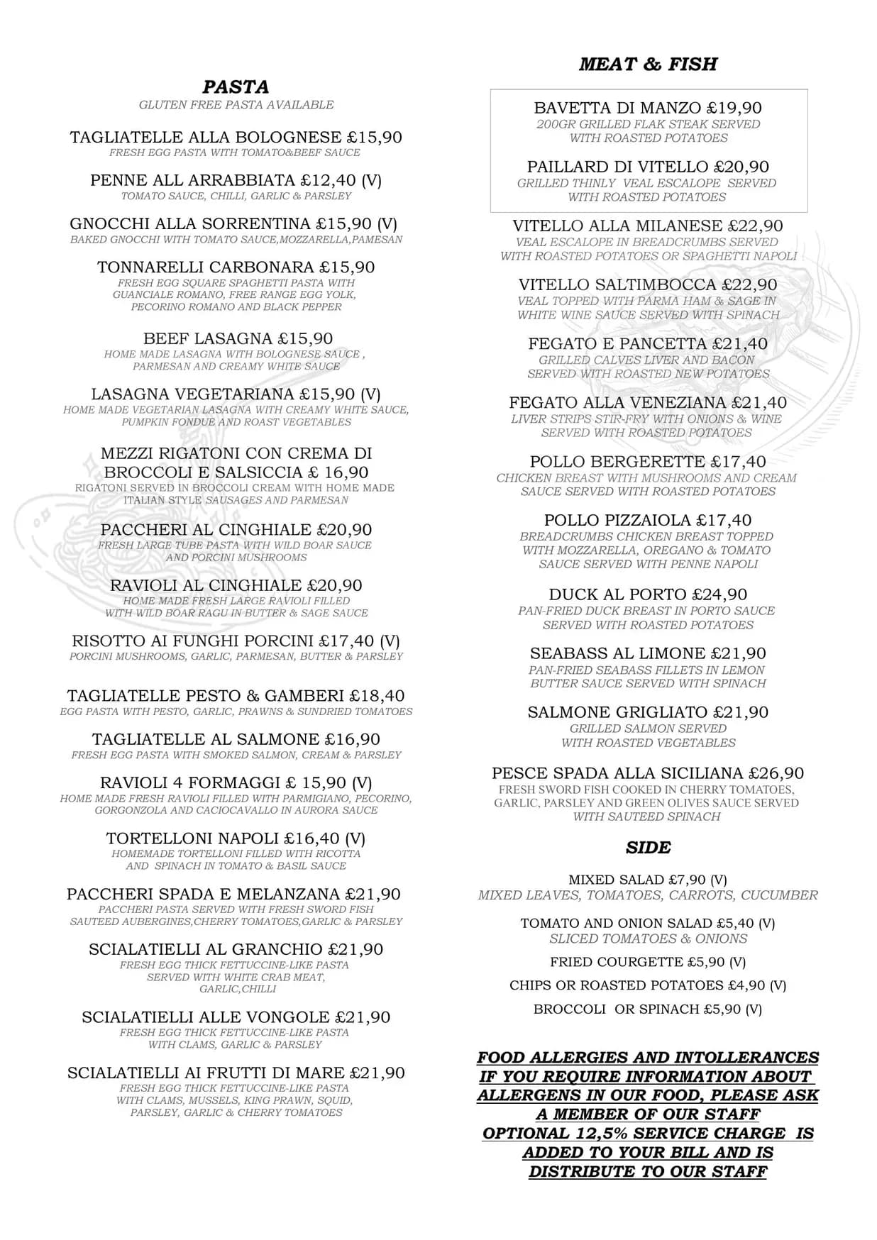 Il Posto menu, page 2