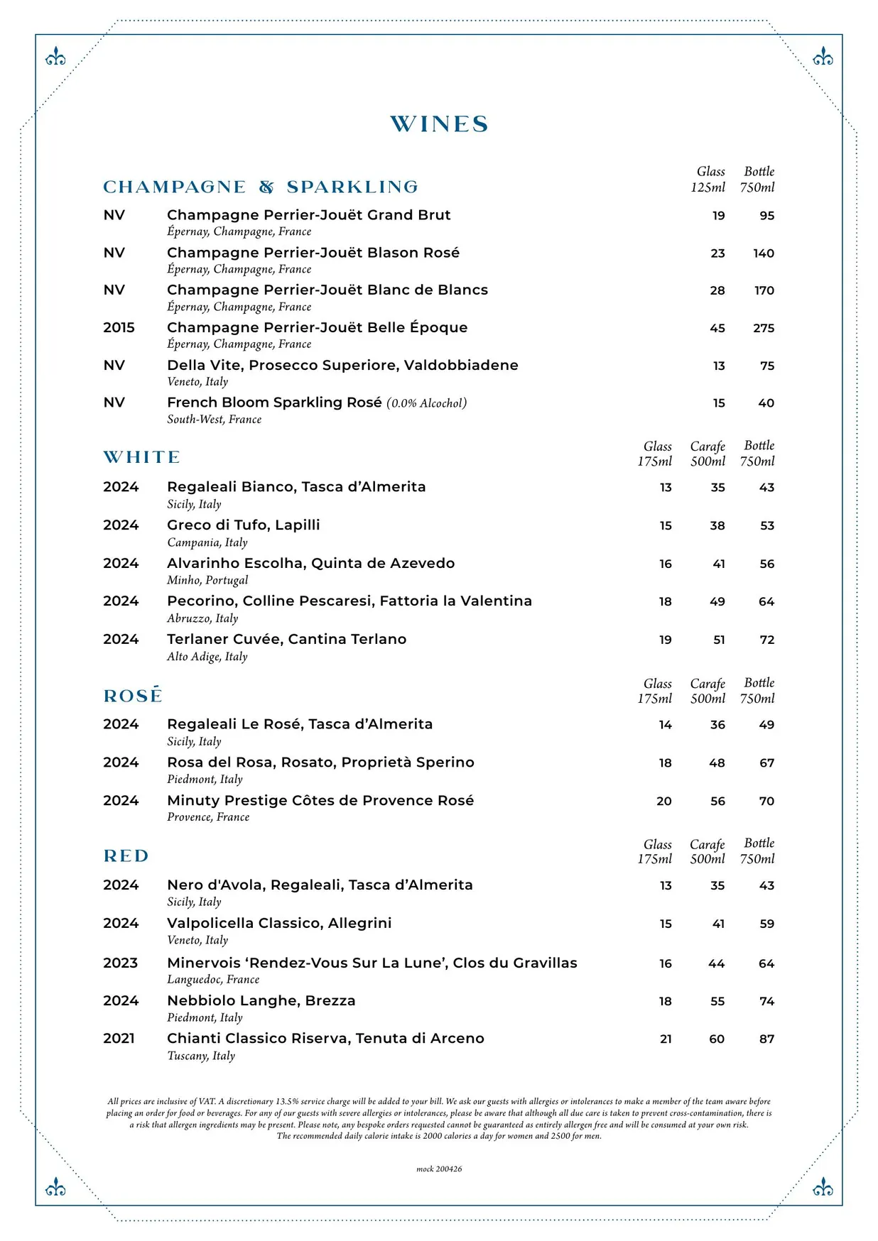 LAVO menu, page 6
