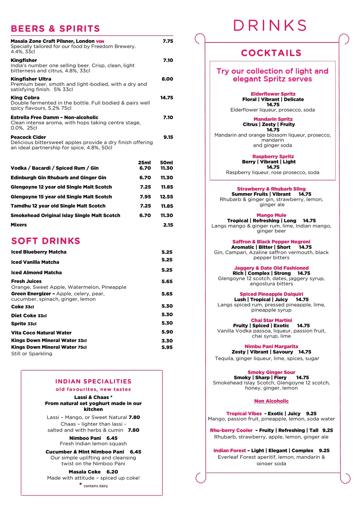 Masala Zone Piccadilly Circus menu, page 7