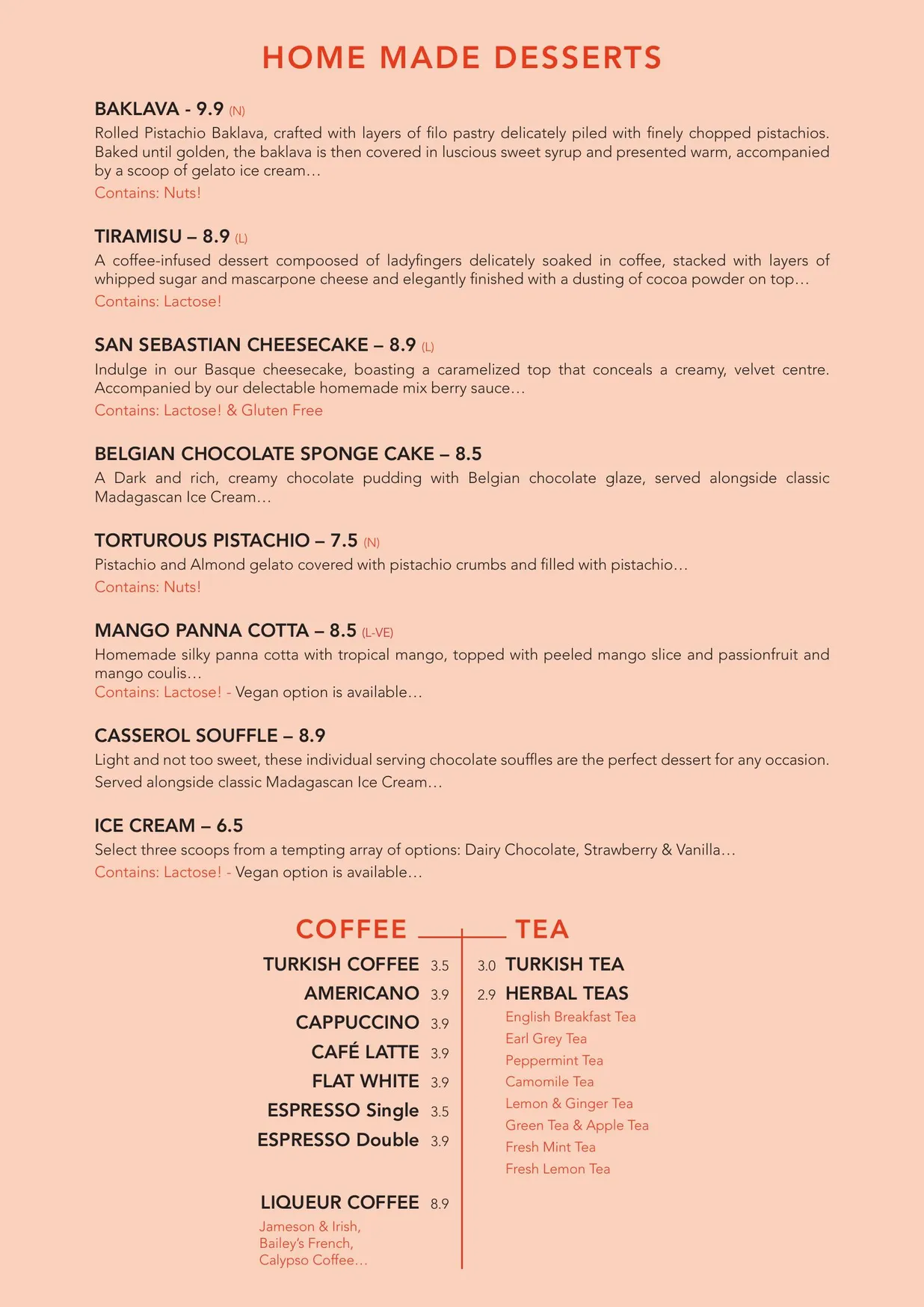 Opuz Kitchen & Bar menu, page 3