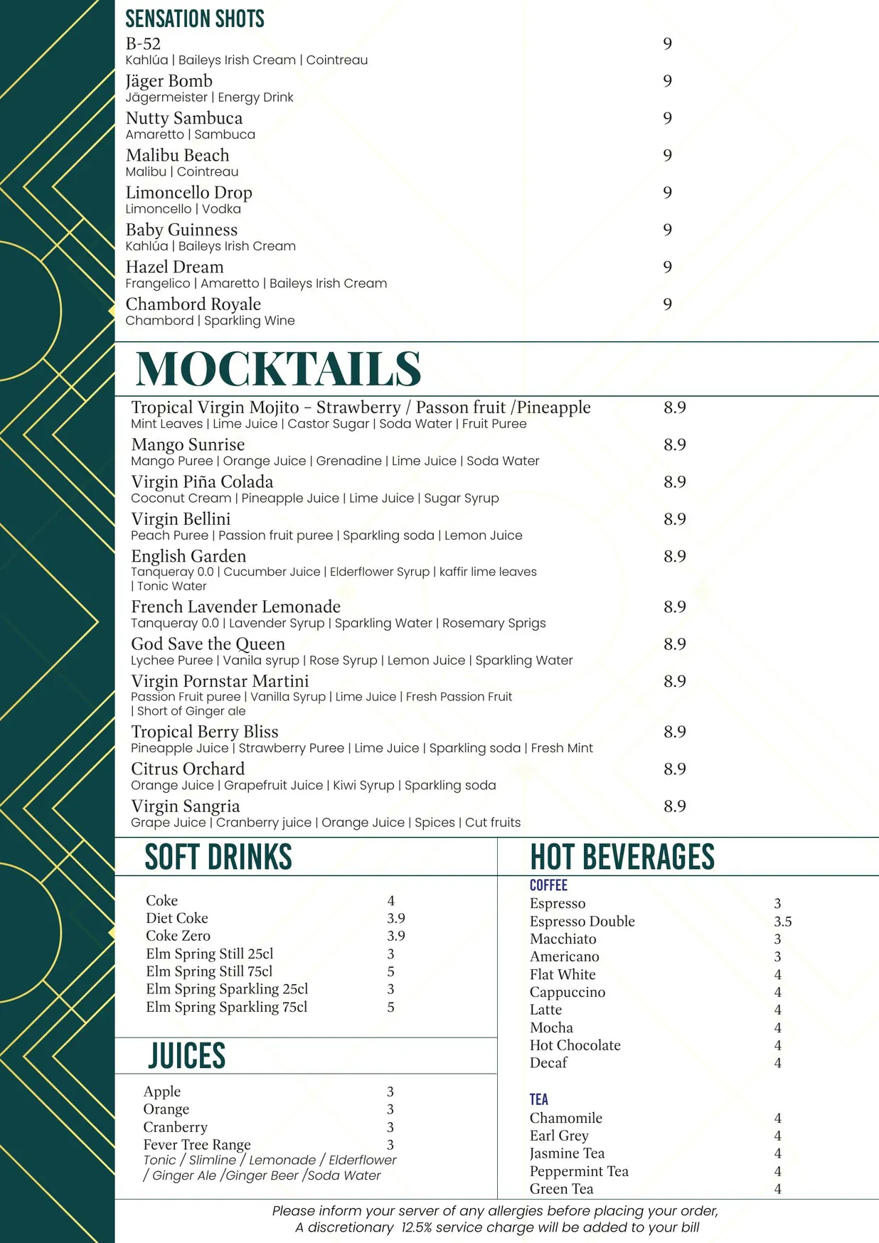 Minoa menu, page 8