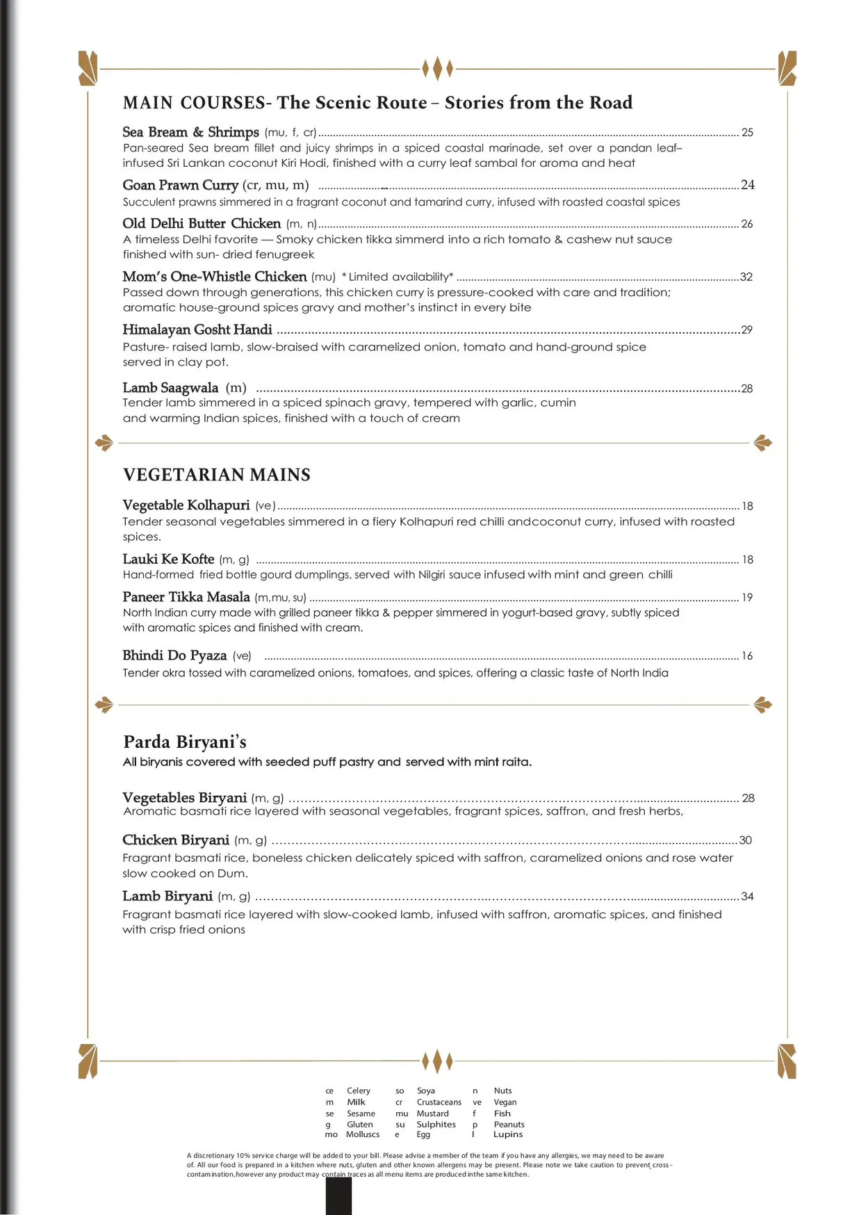 Yaatra menu, page 5