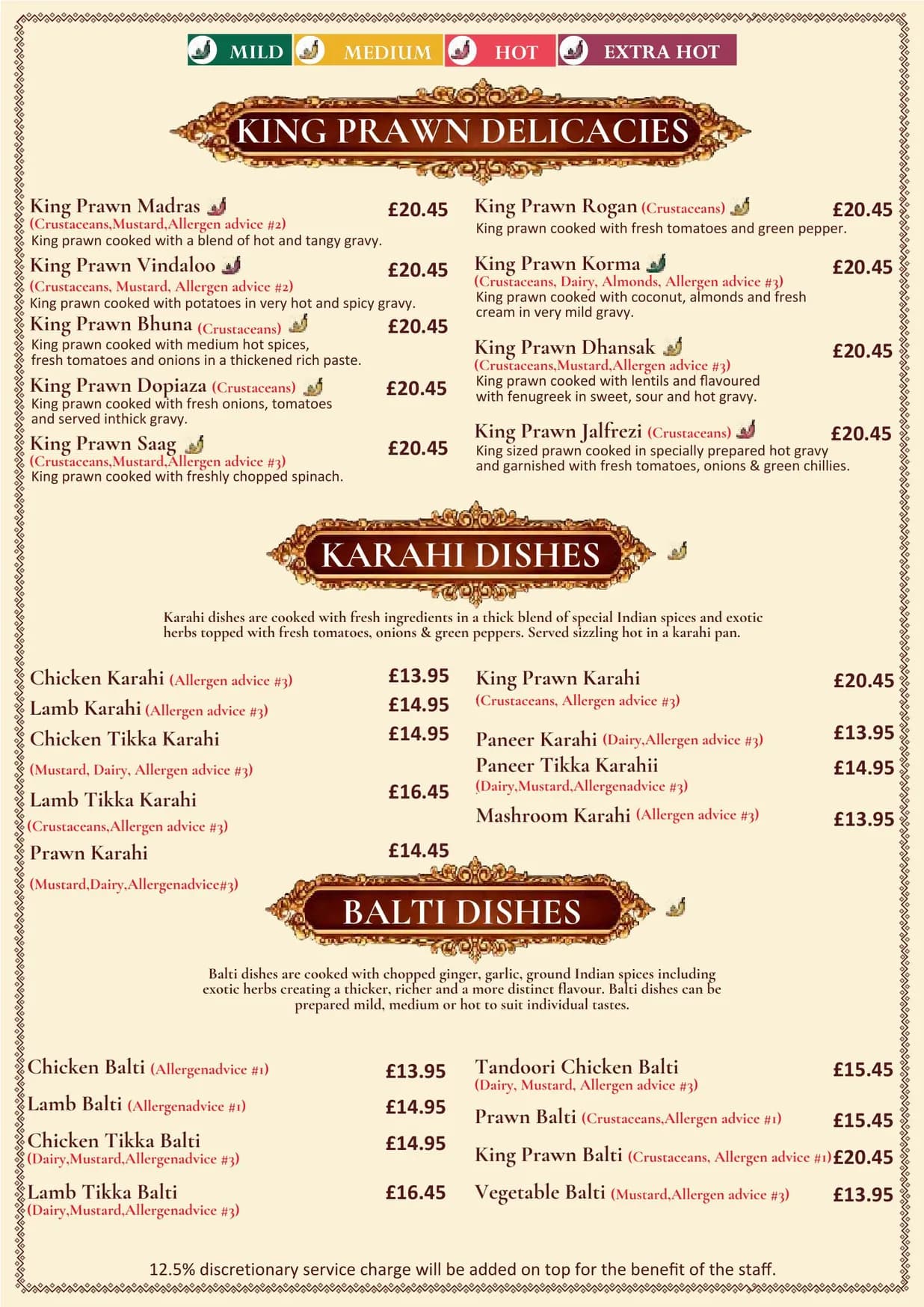 The Mughals menu, page 6