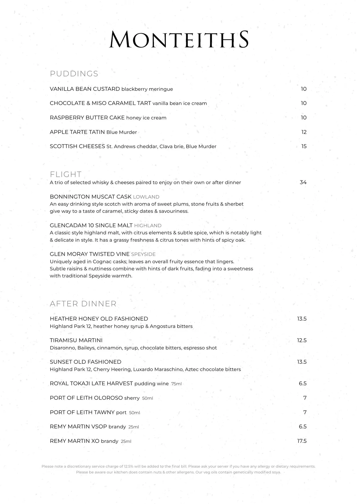 Monteiths menu, page 2