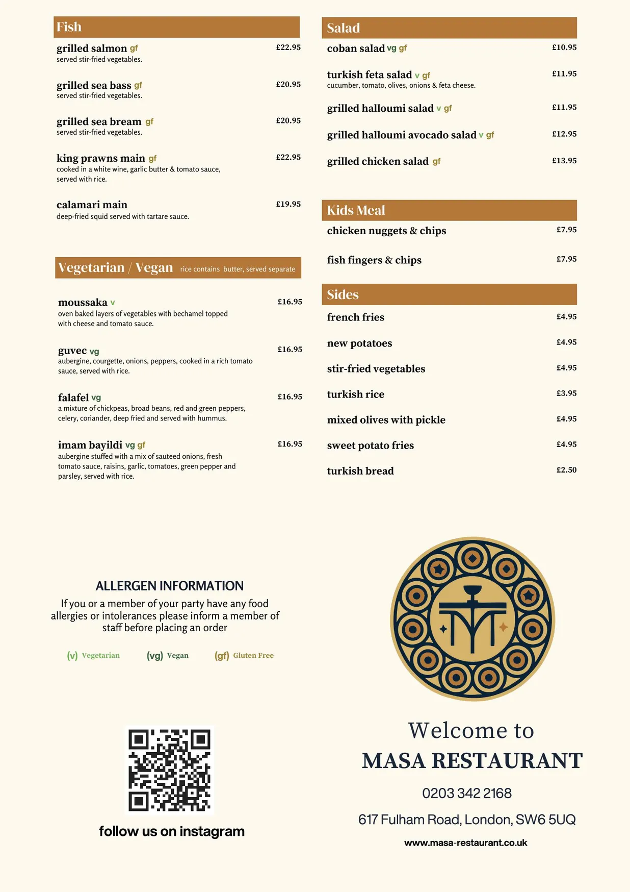 Masa menu, page 2