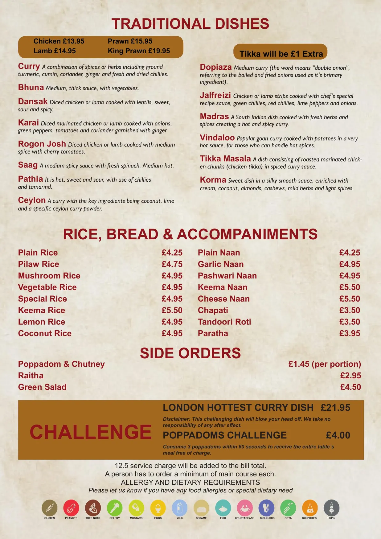 Bengal Village menu, page 4
