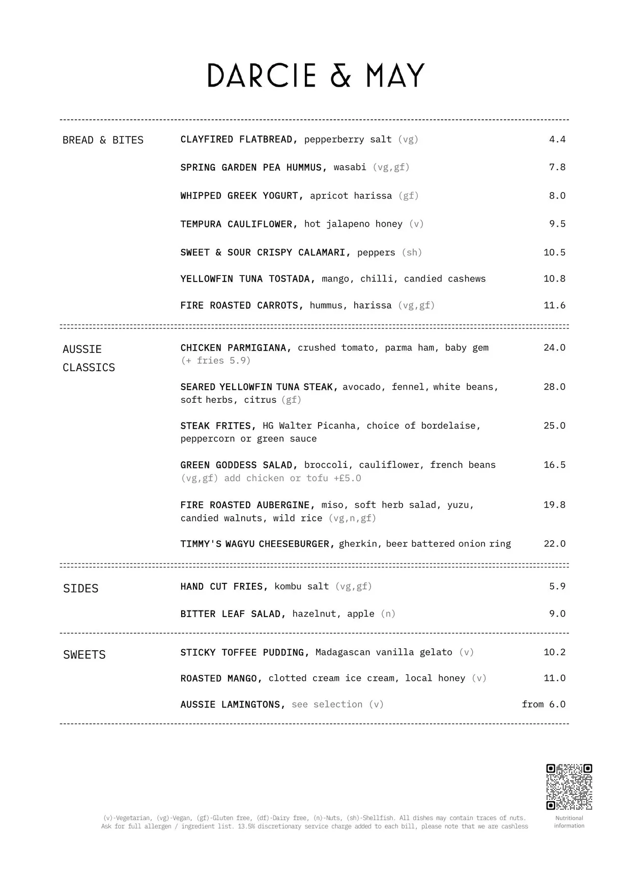 Darcie & May Green menu, page 11