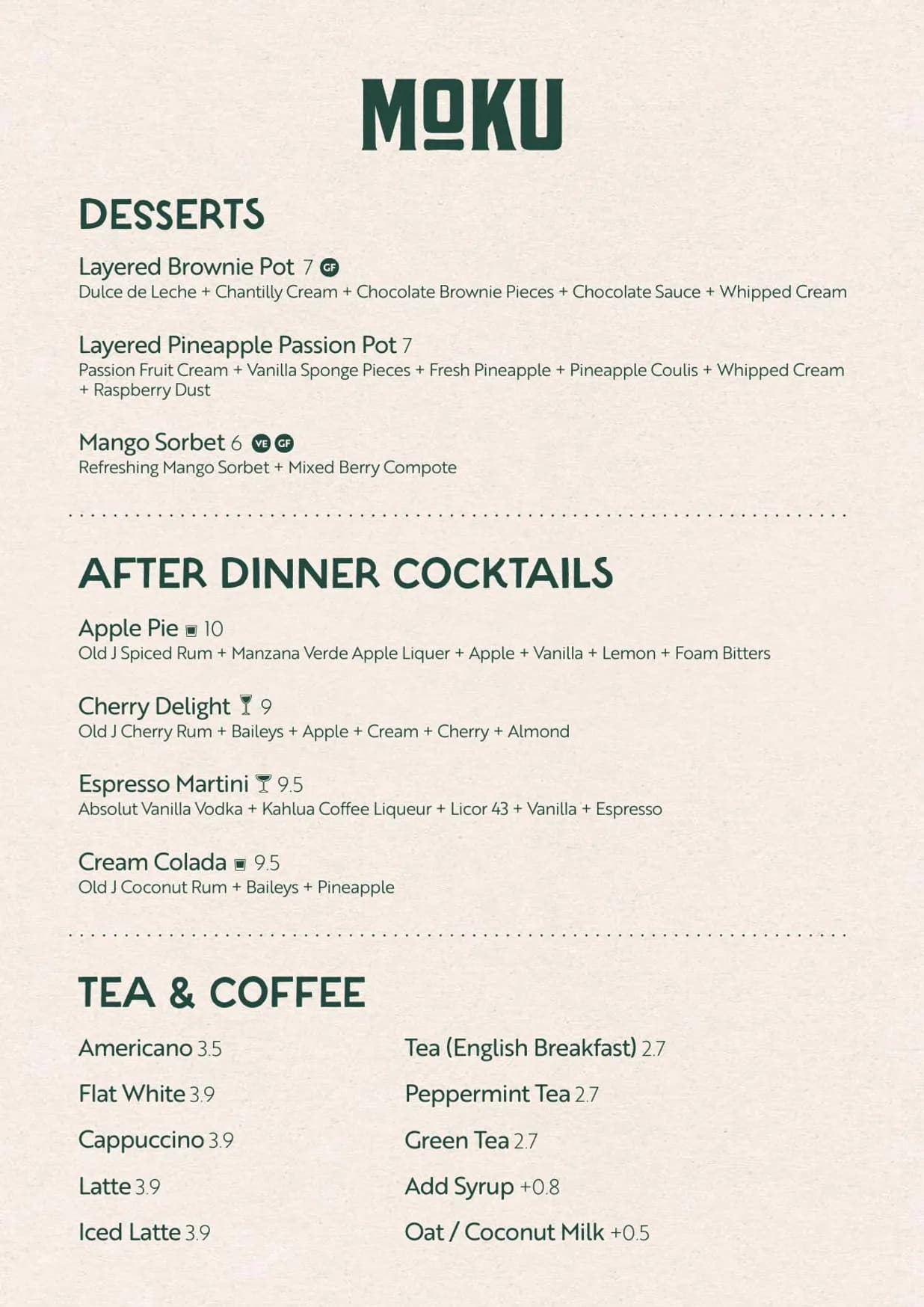 Moku menu, page 12