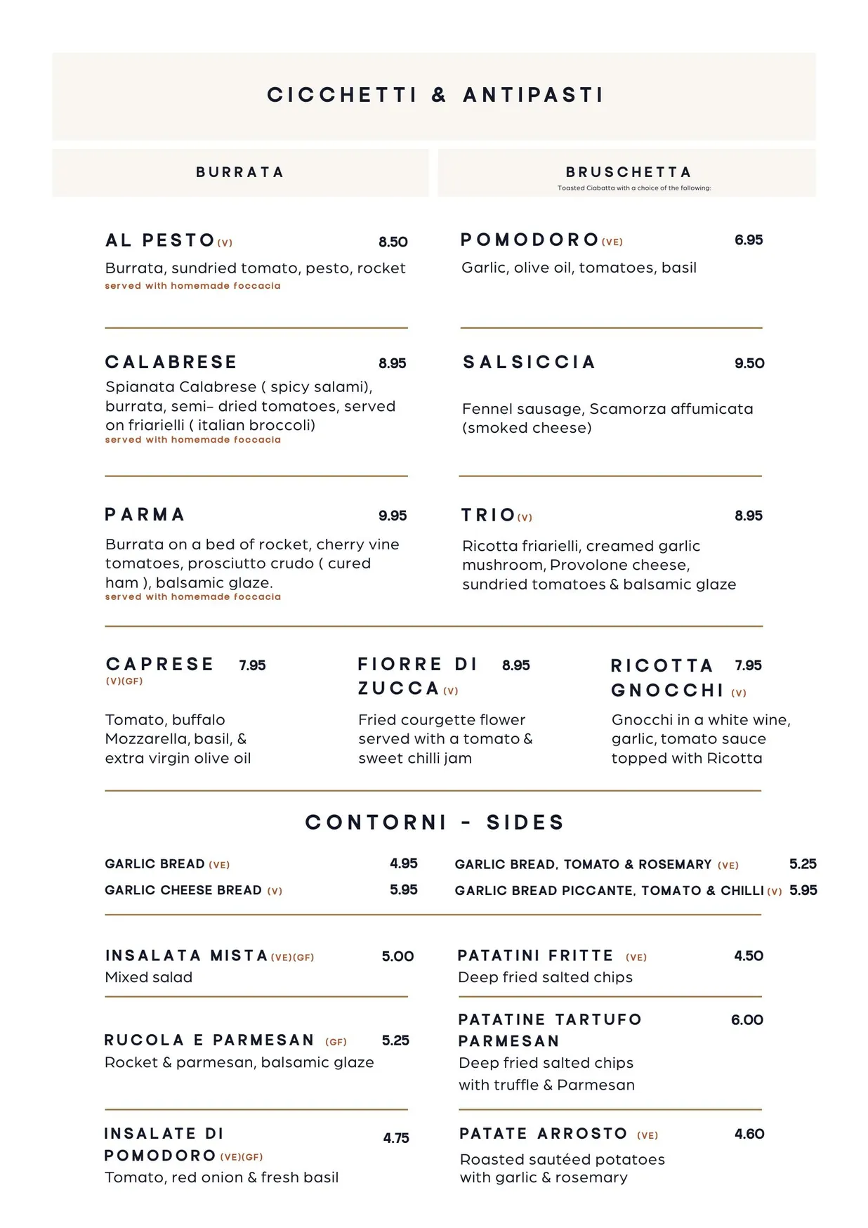 Grappa menu, page 3