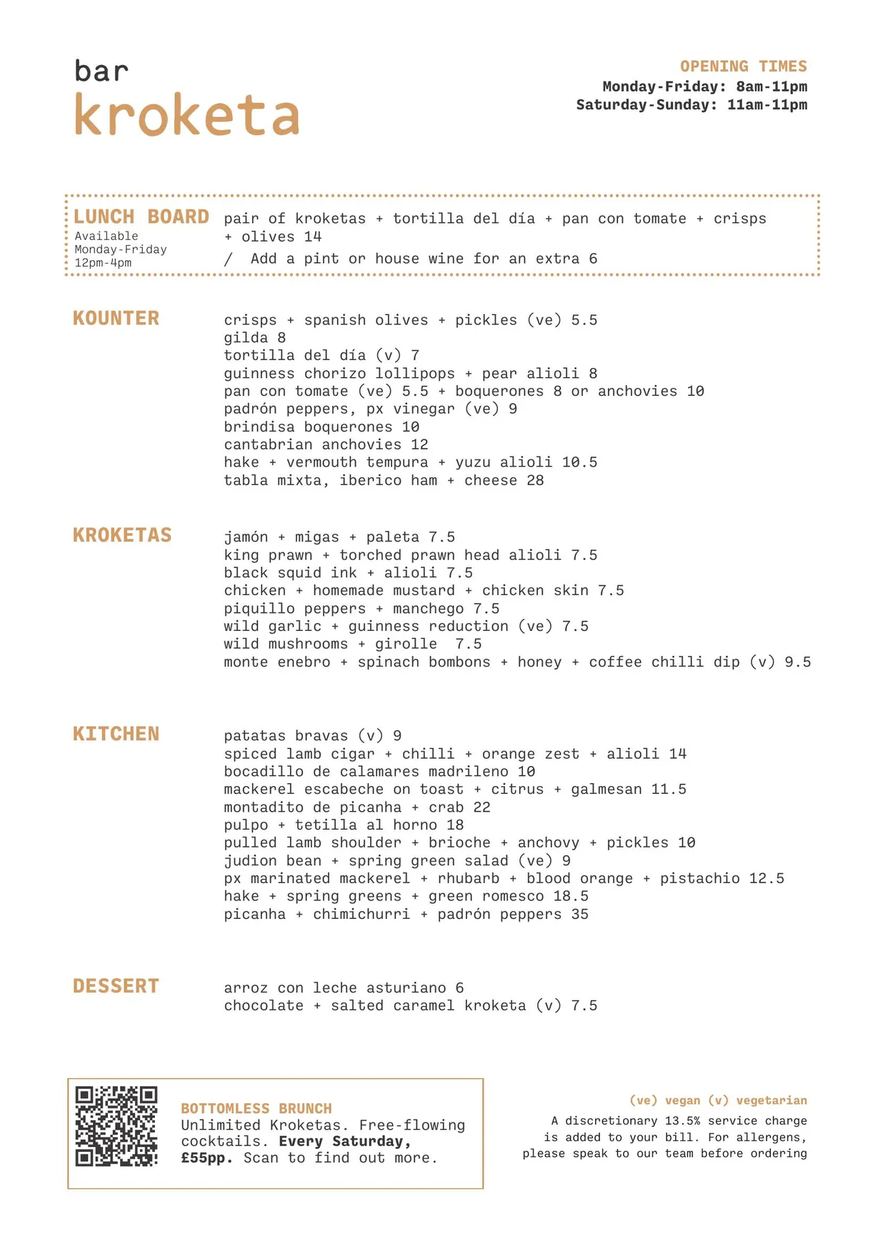 Bar Kroketa menu, page 2