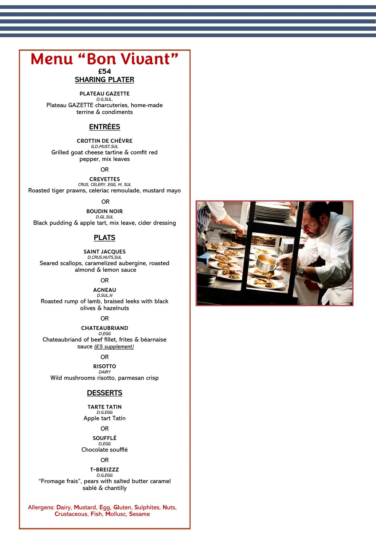 Gazette menu, page 5