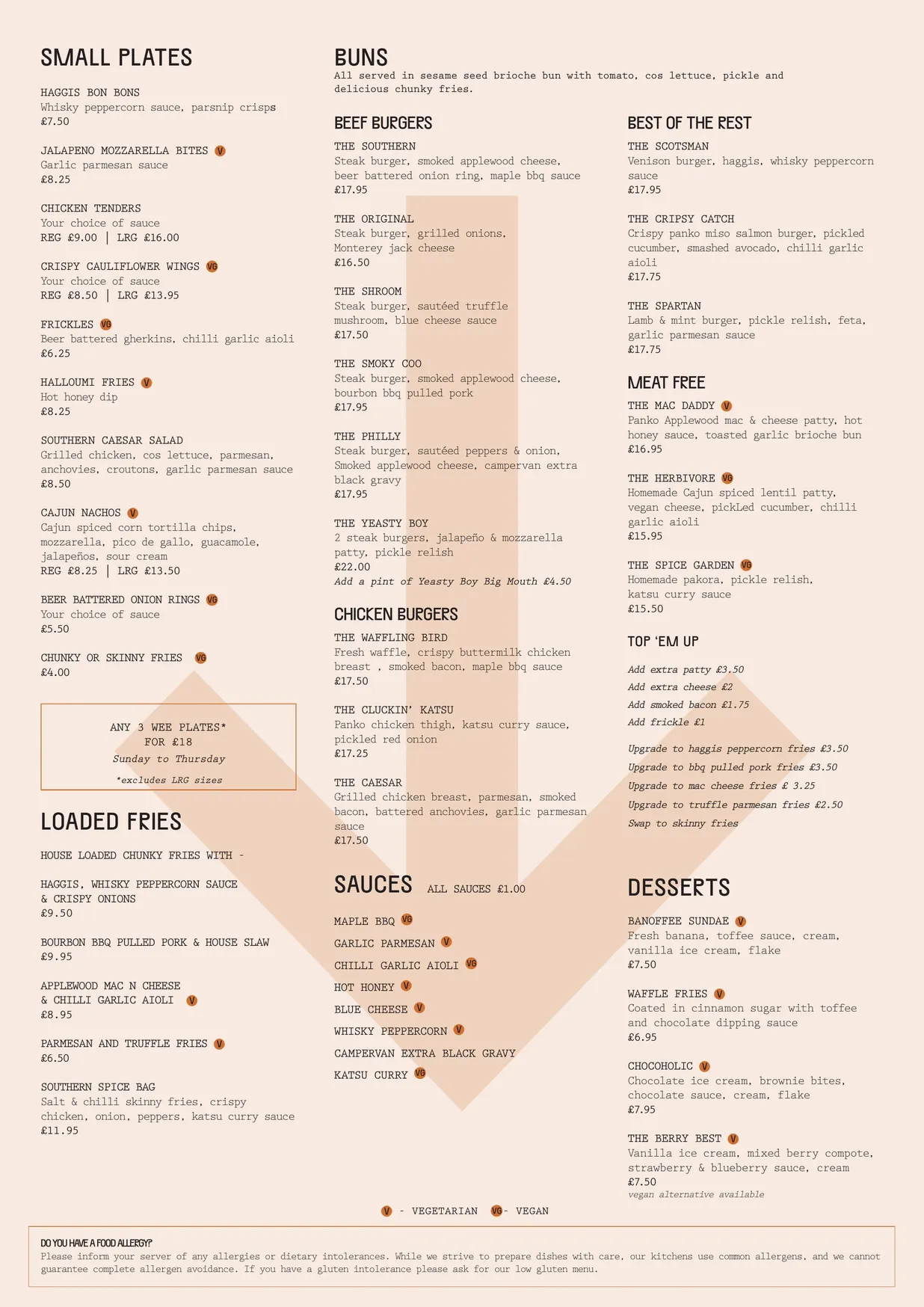 The Southern menu, page 1