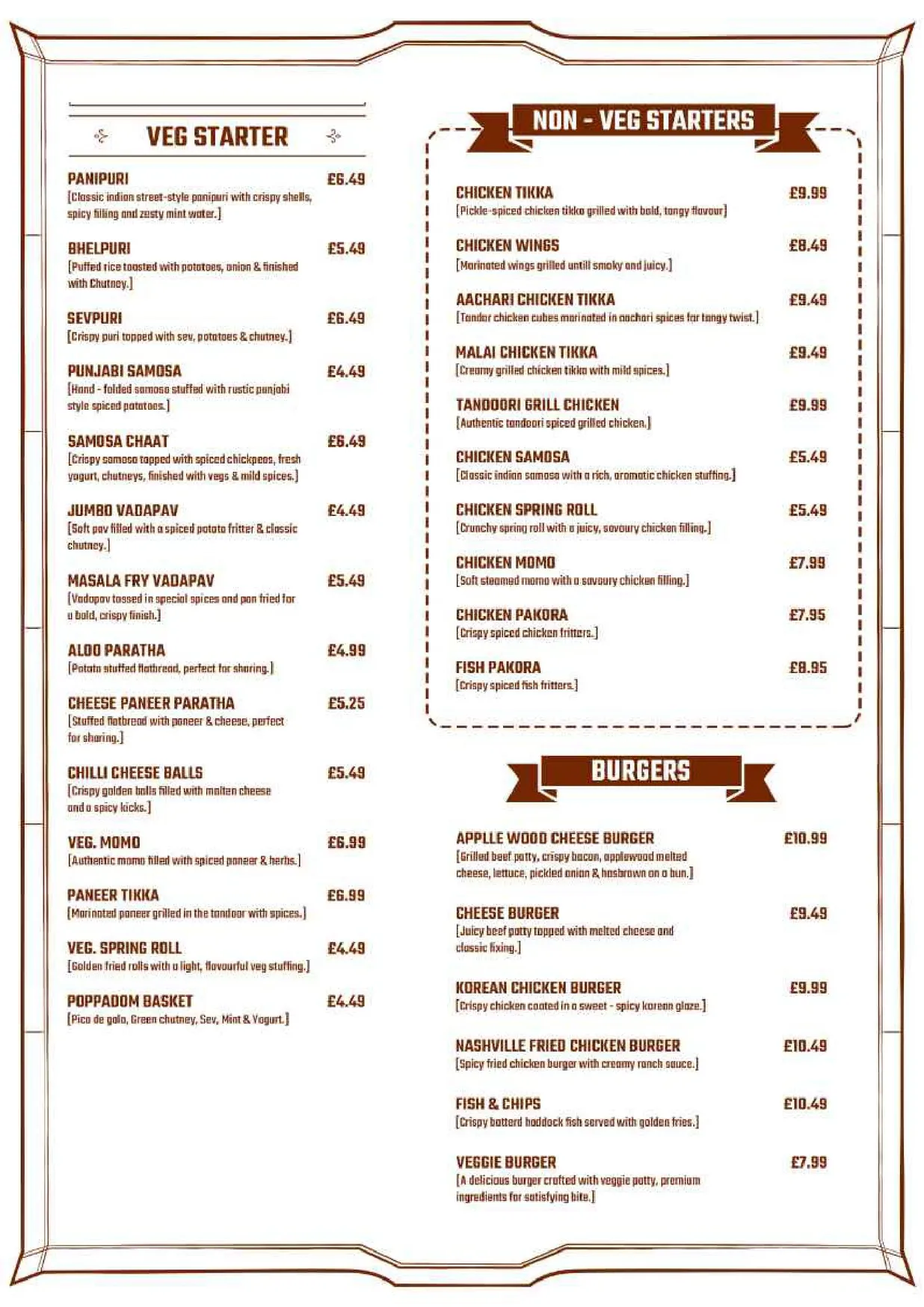 Bug and Barrell menu, page 2