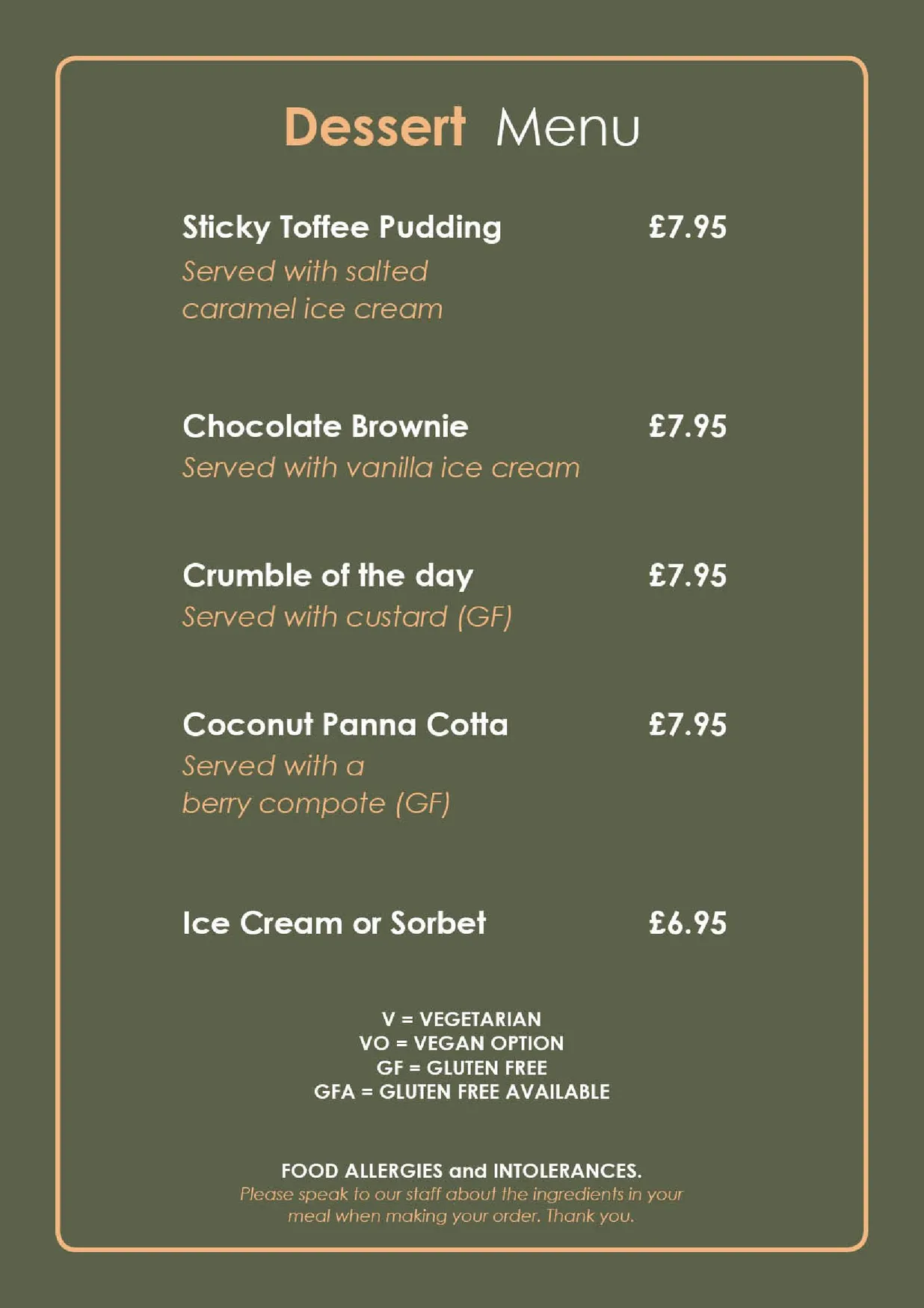 La Piazza menu, page 2