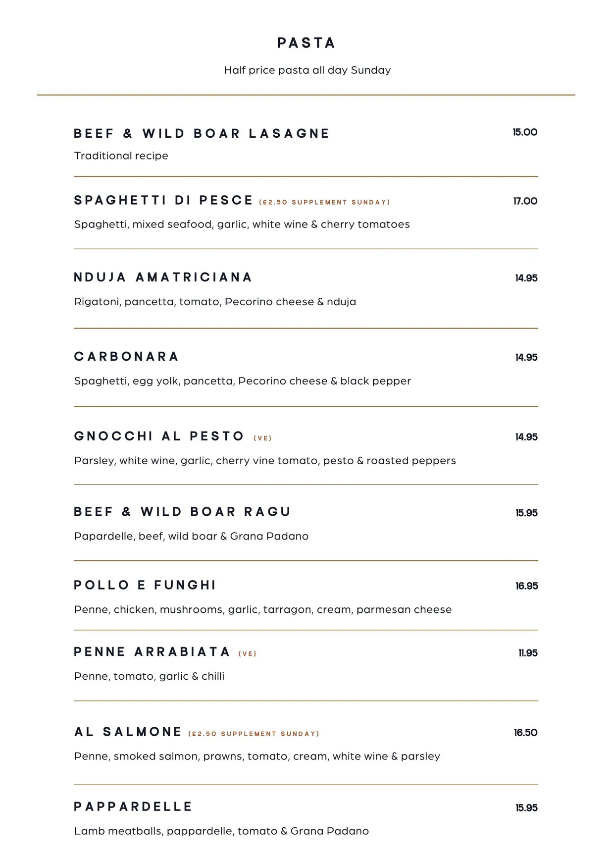 Grappa menu, page 5