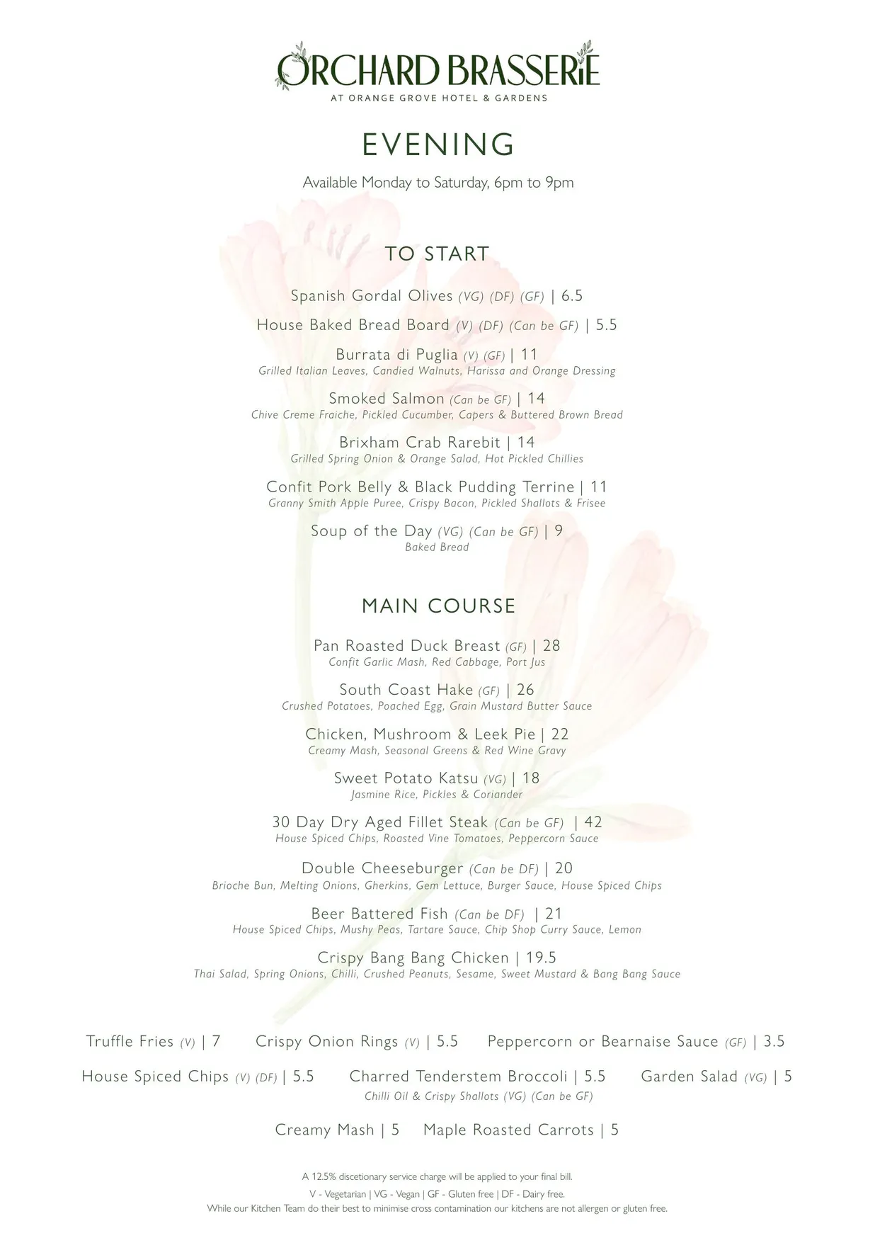 Orchard Brasserie @ Orange Grove Hotel menu, page 3