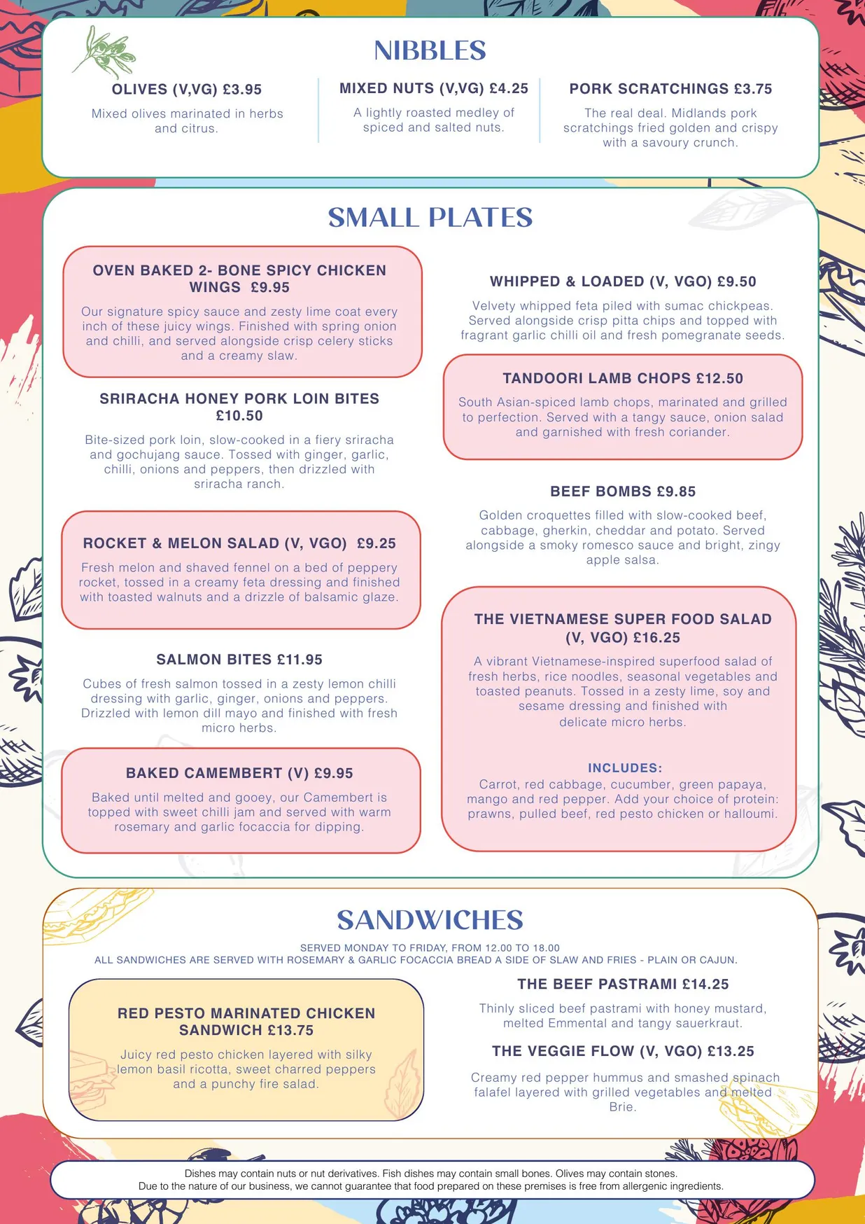 The Rolling Mill menu, page 3