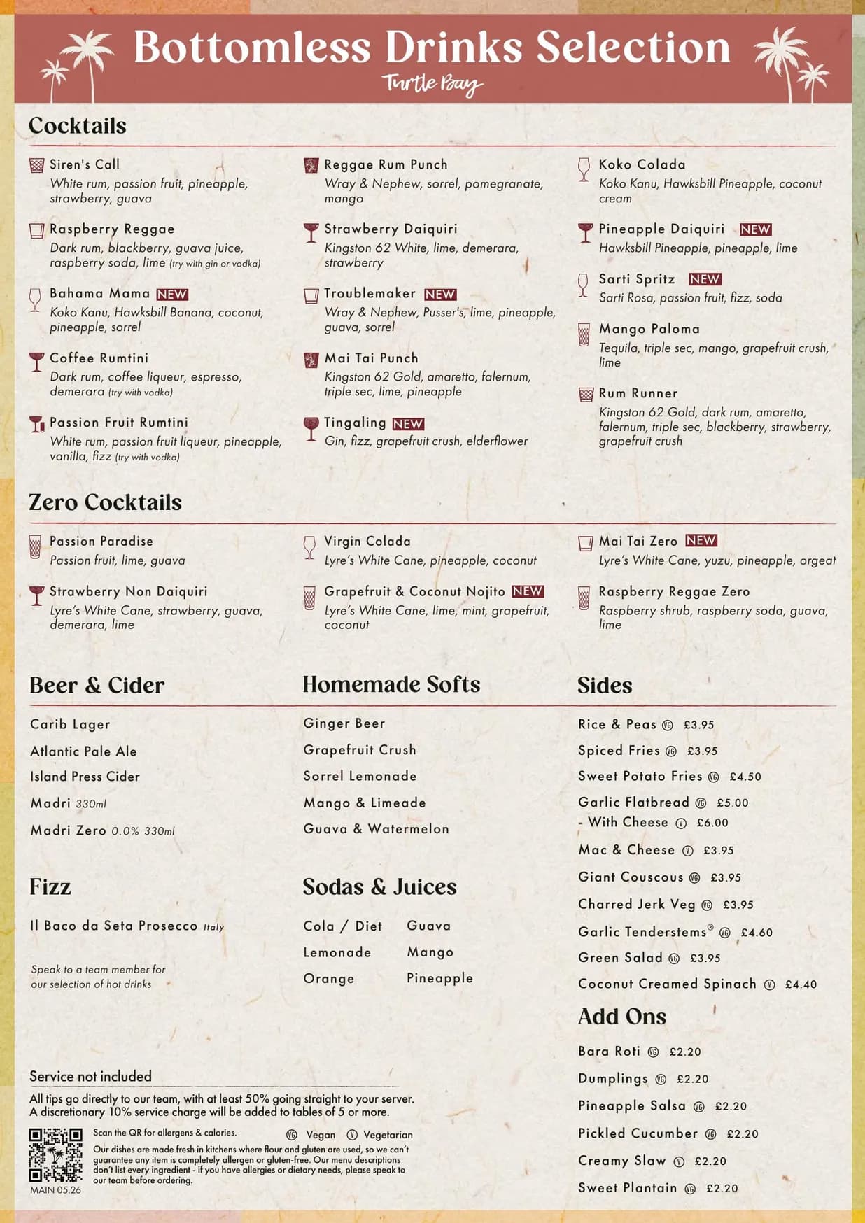 Turtle Bay menu, page 6