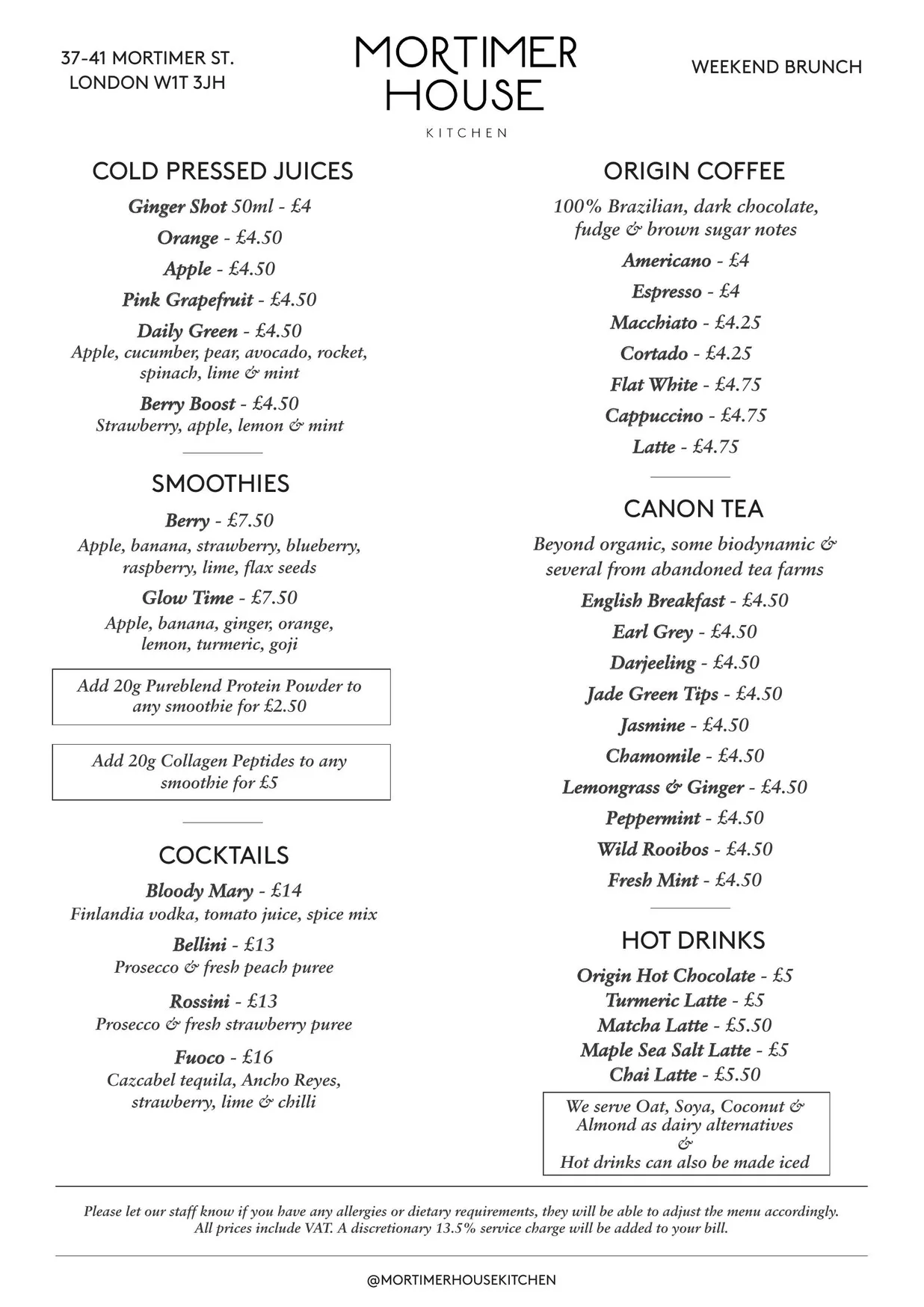 Mortimer House Kitchen menu, page 3