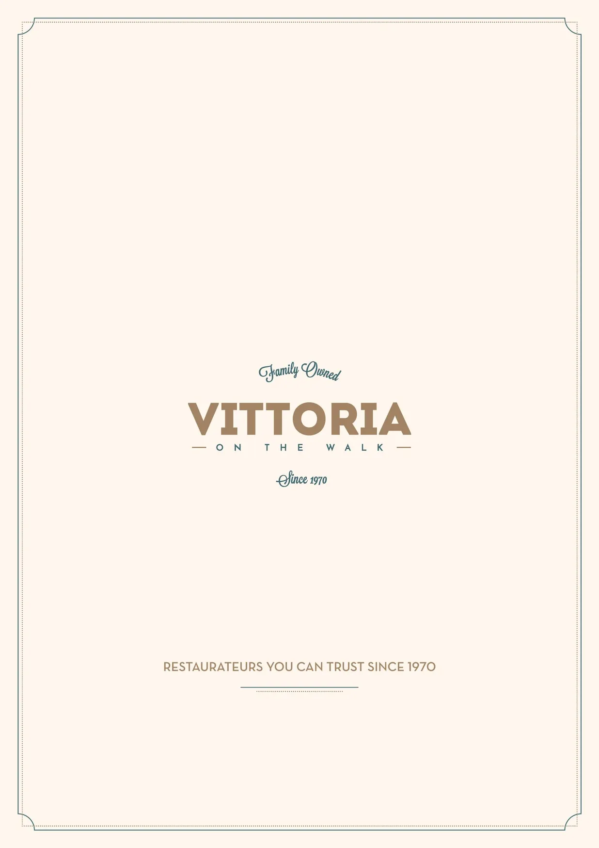 Vittoria on the Walk menu, page 1